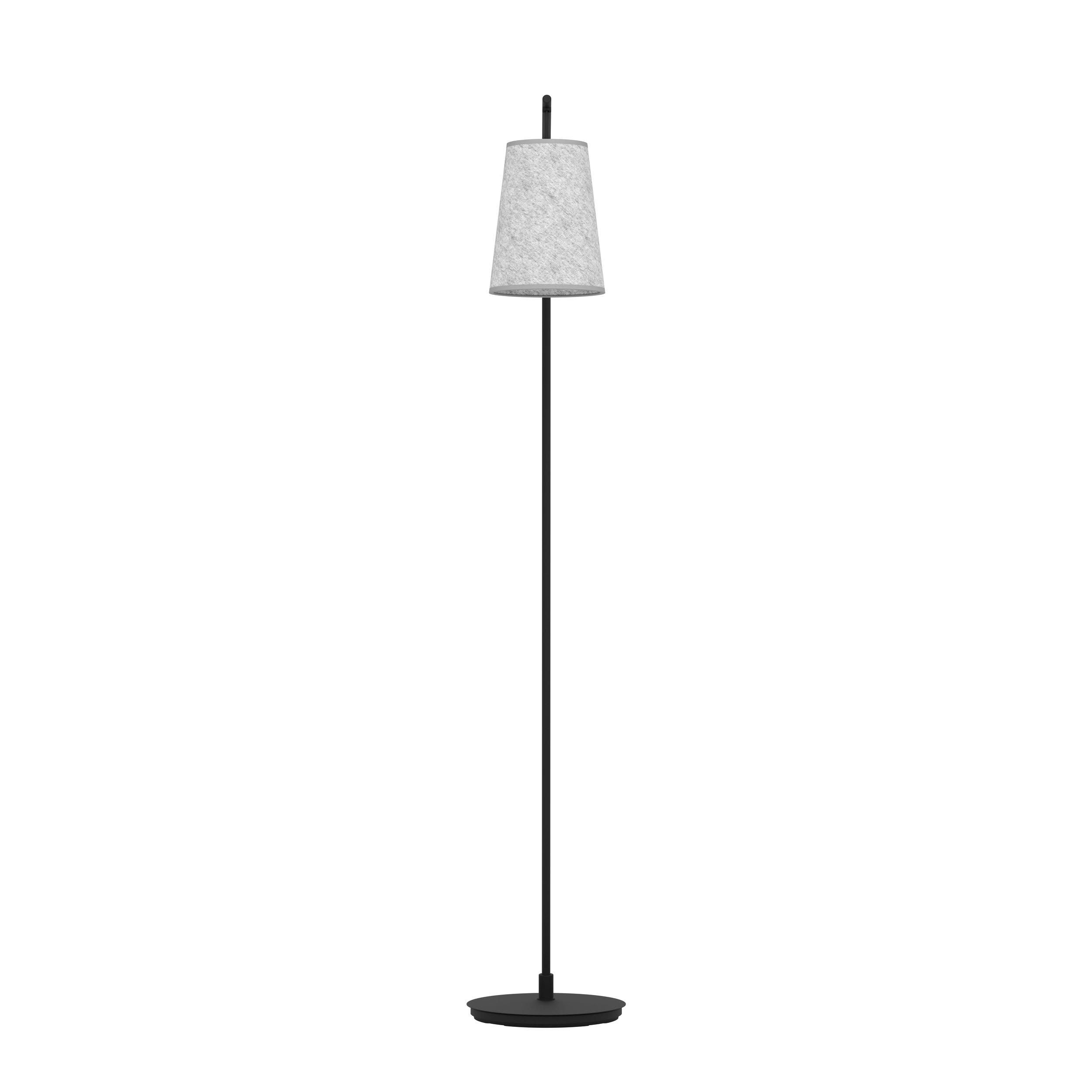 Lampadaire ALSAGER noir/tissu gris H170cm