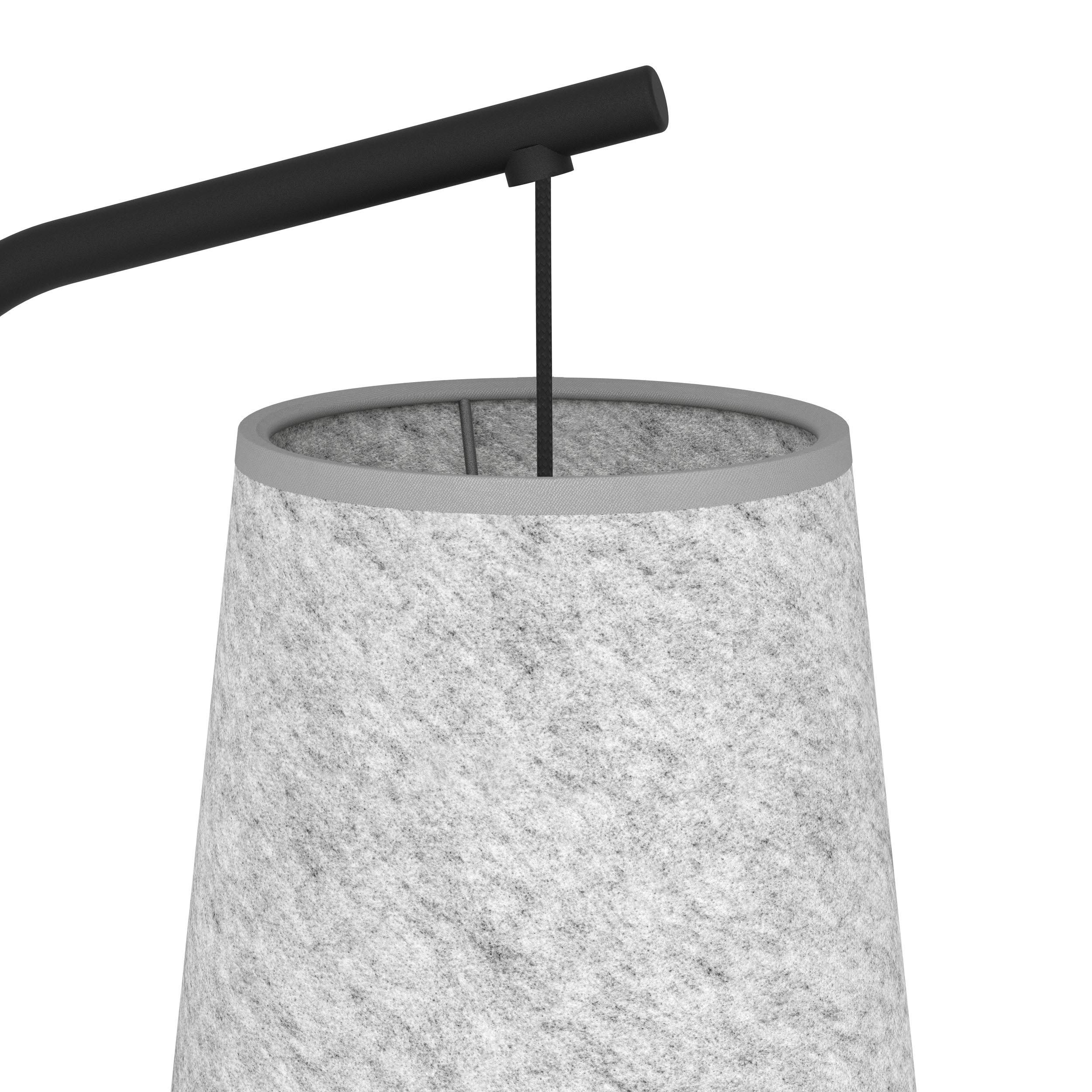 Lampadaire ALSAGER noir/tissu gris H170cm