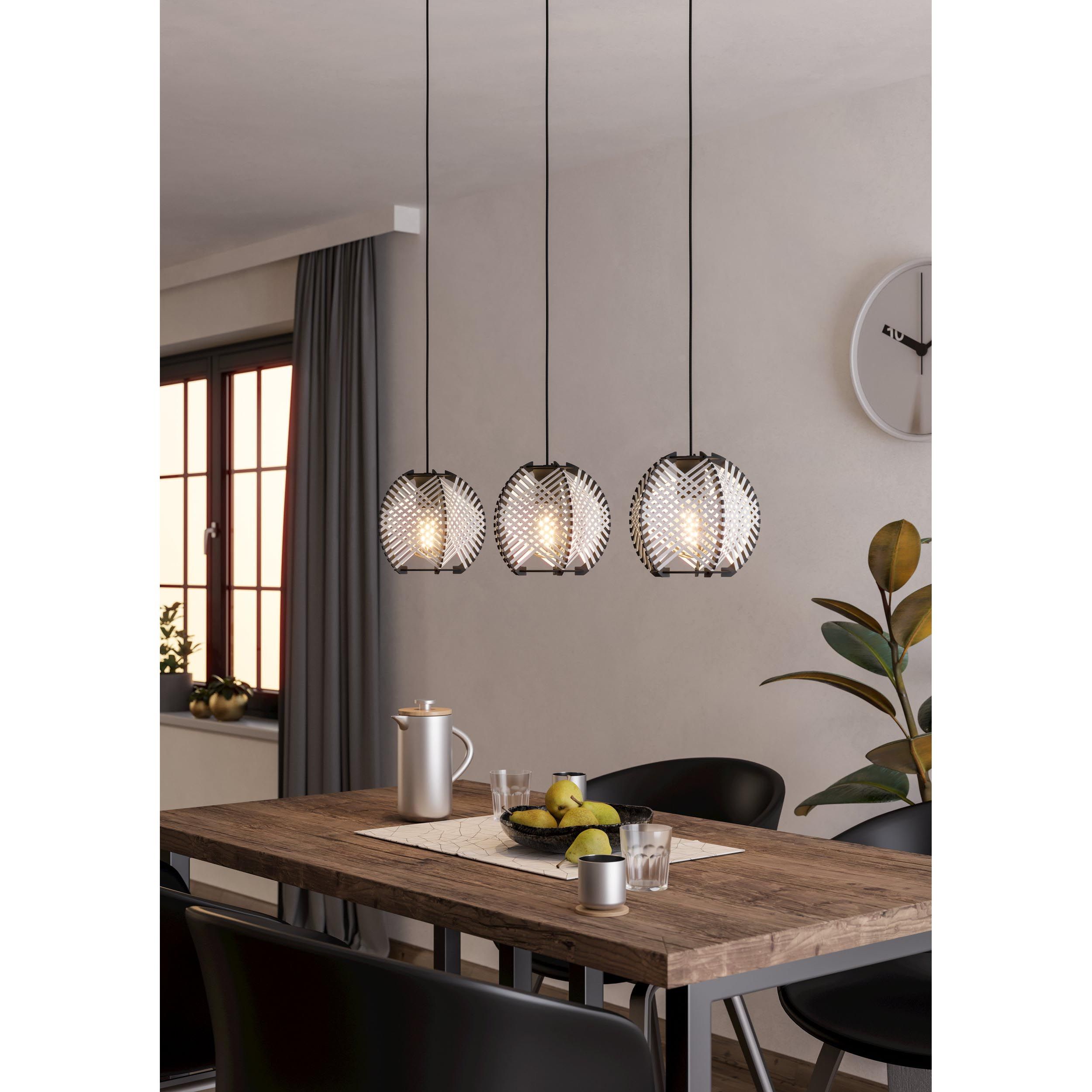 Suspension WAVERTON noir L92cm