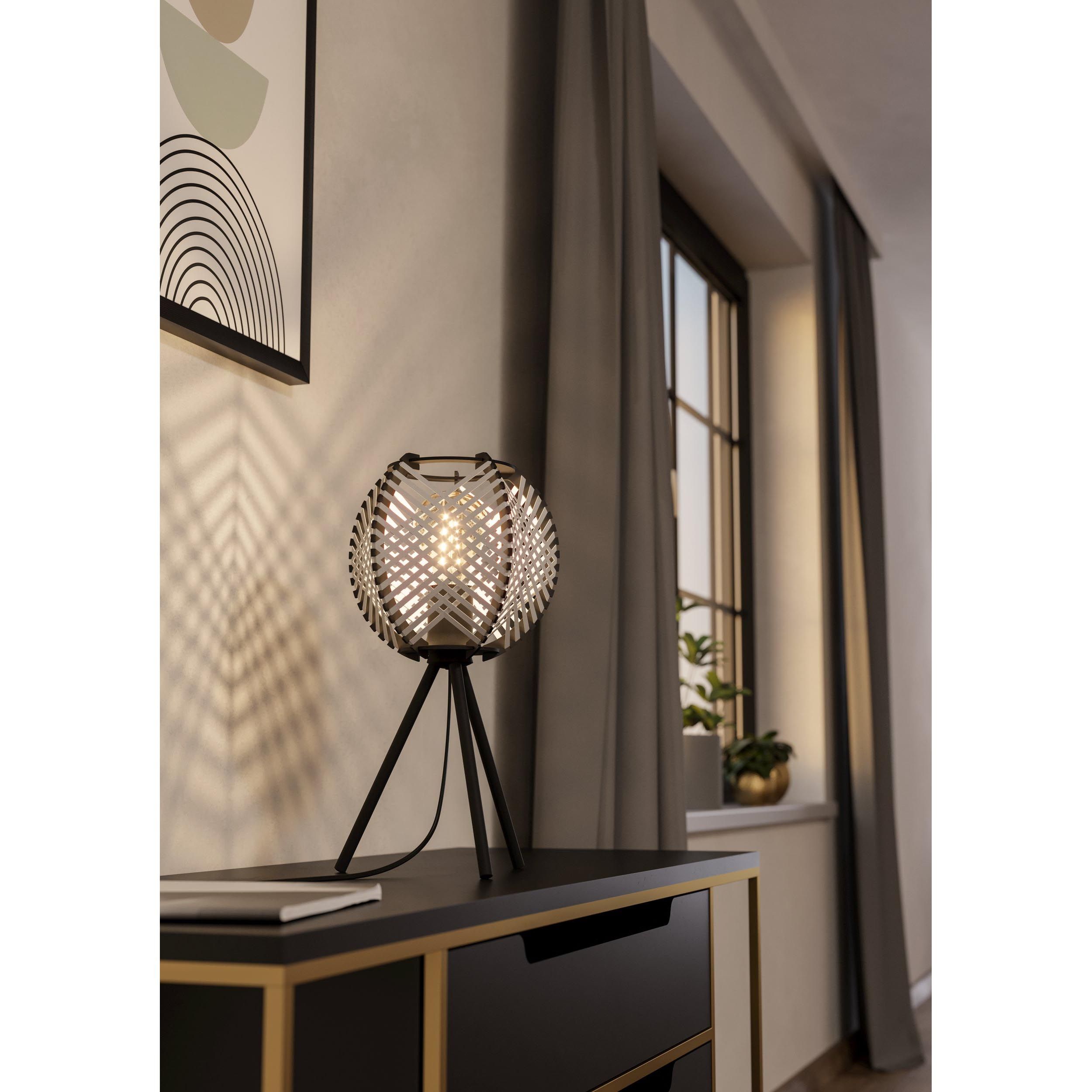 Lampe de table métal noir WAVERTON E27 1X40W