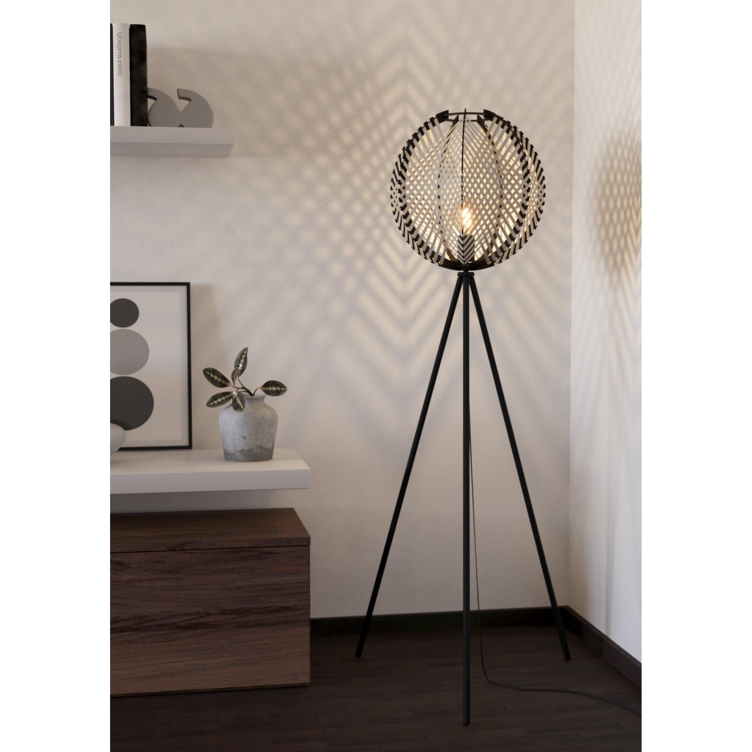 Lampadaire WAVERTON noir H143cm