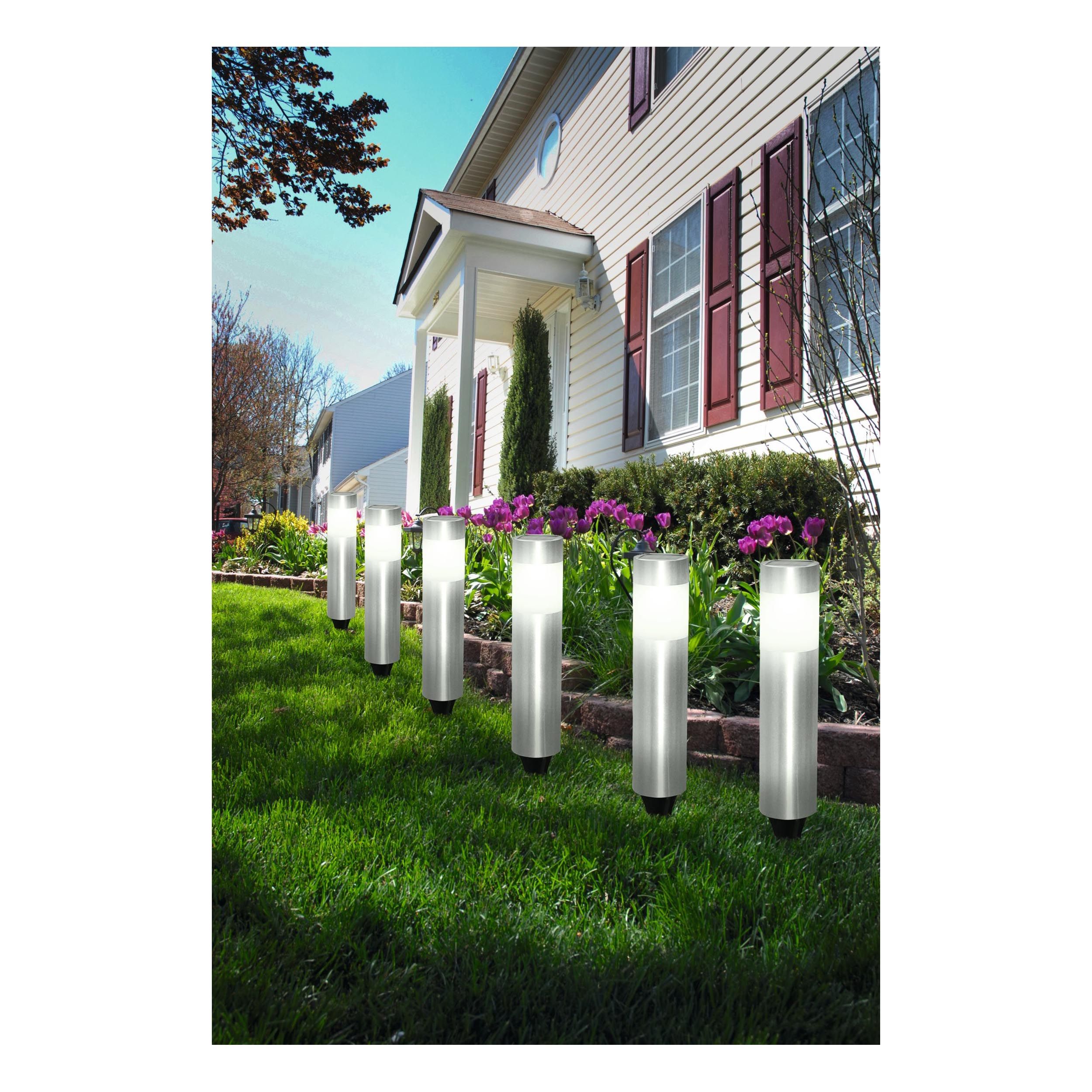 Borne à piquer extérieur LED Z_SOLAR nickel H28cm