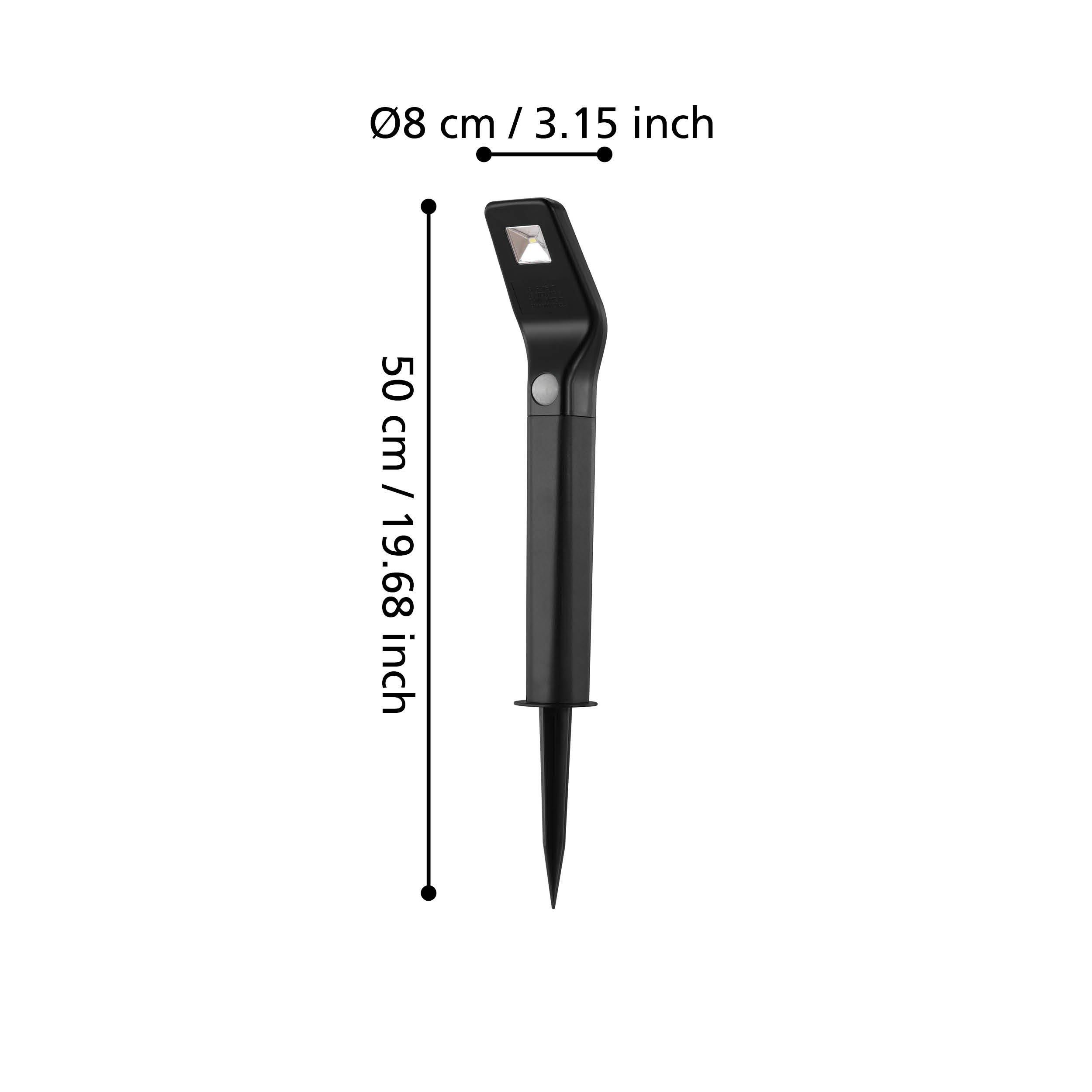 Luminaire à piquer extérieur plastique noir Z_SOLAR LED INT 2X 1X0,5W