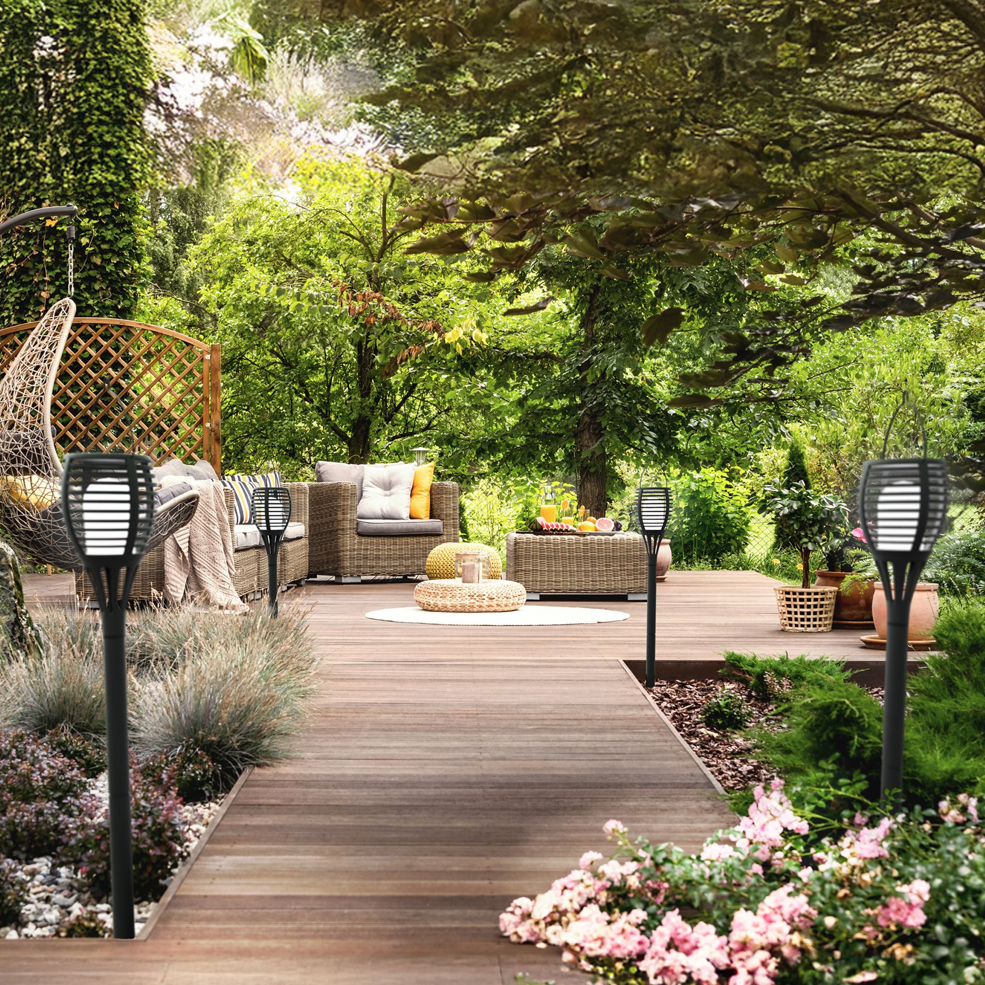 Borne à piquer extérieur LED Z_SOLAR noir H55cm