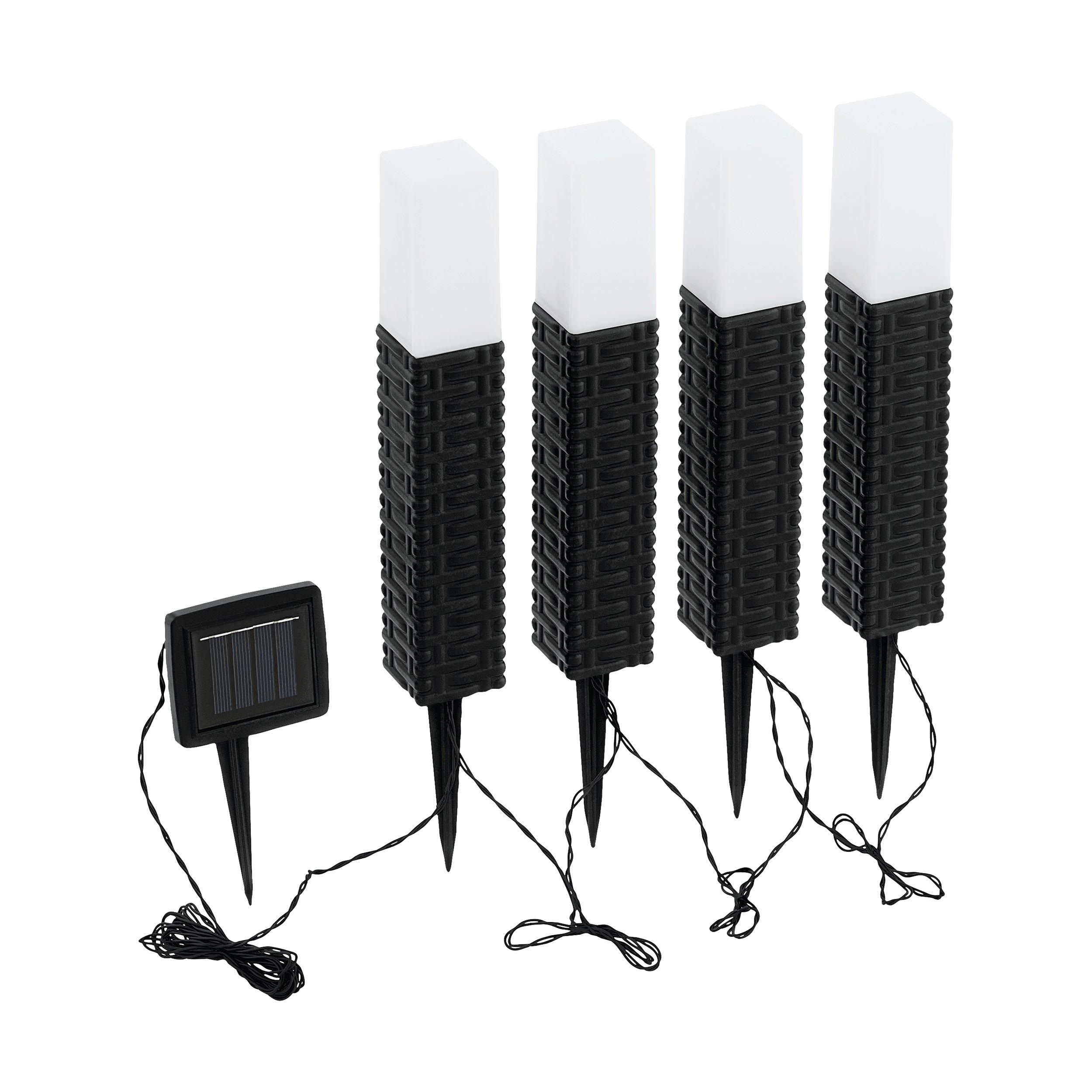 Set de bornes à piquer extérieur SOLAIRE LED Z_SOLAR noir H27cm
