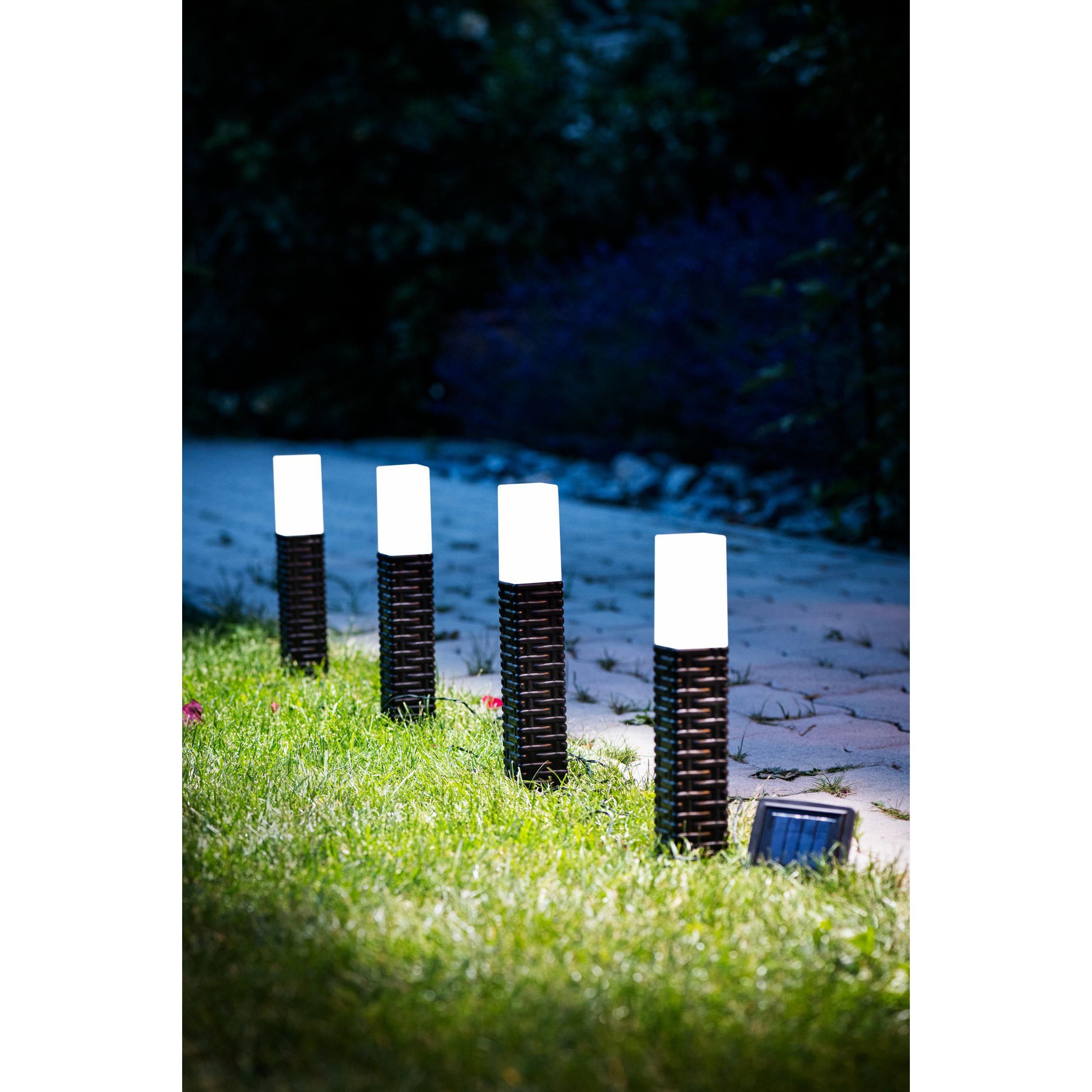 Set de bornes à piquer extérieur SOLAIRE LED Z_SOLAR noir H27cm