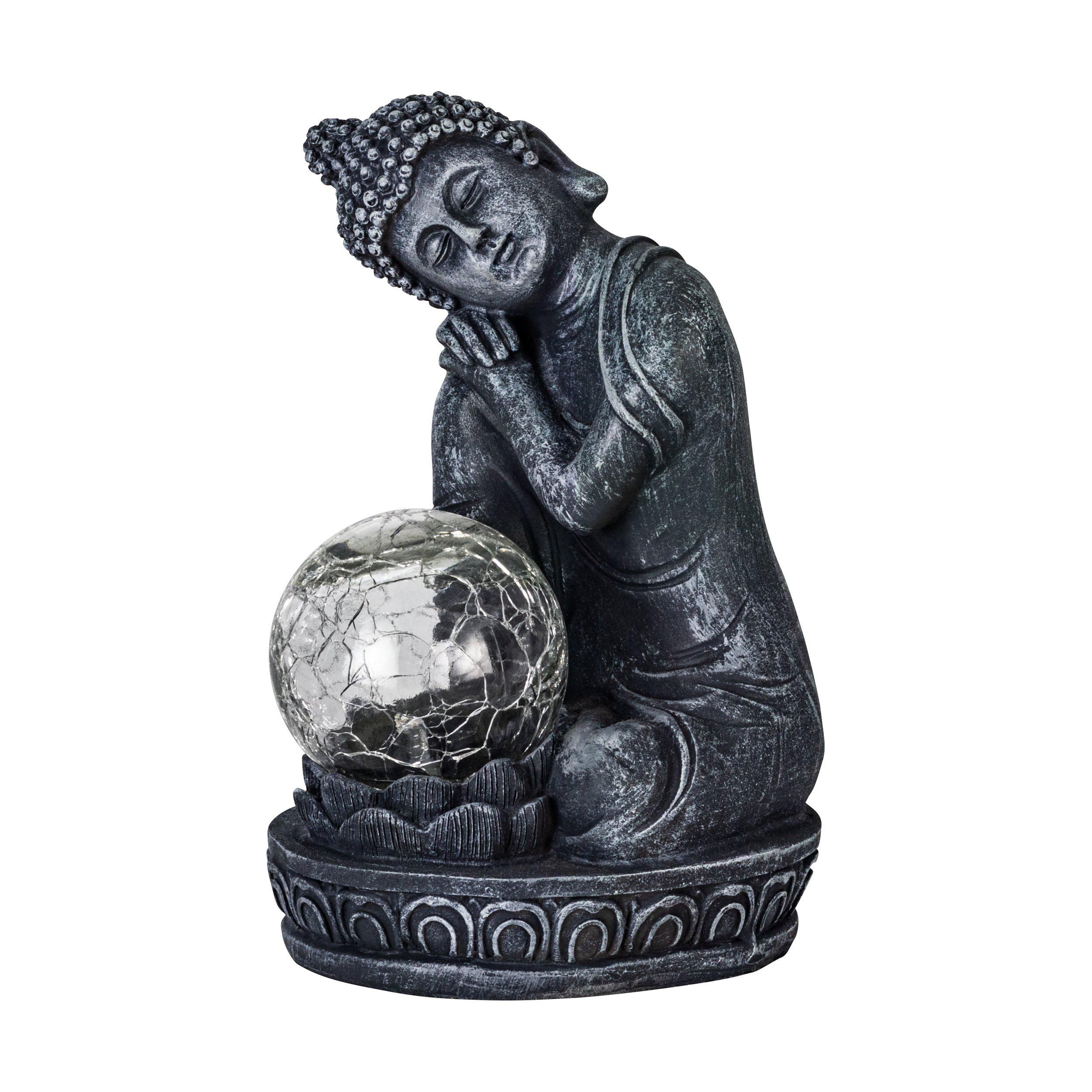 Bouddha extérieur LED Z_SOLAR gris H20cm