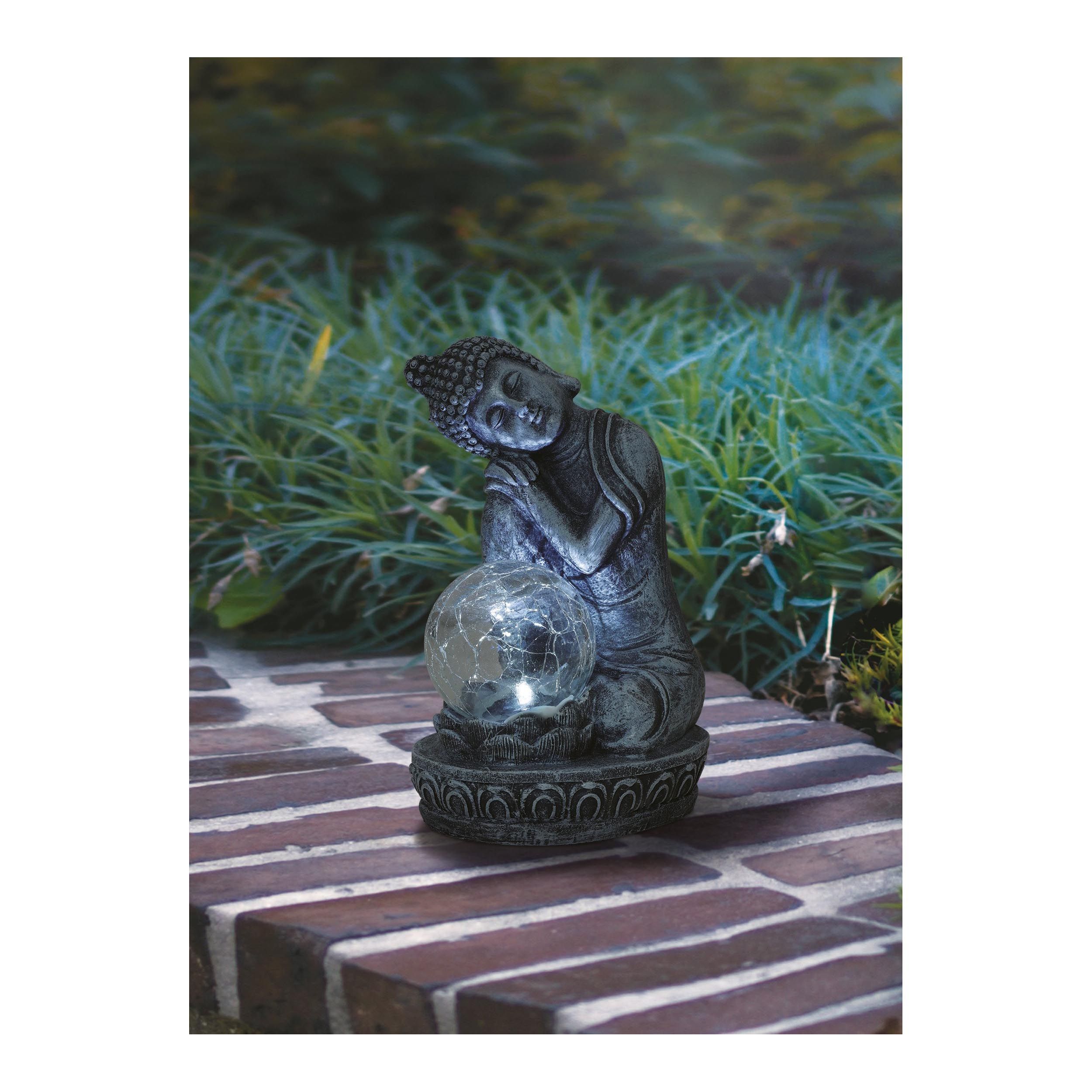 Bouddha extérieur LED Z_SOLAR gris H20cm