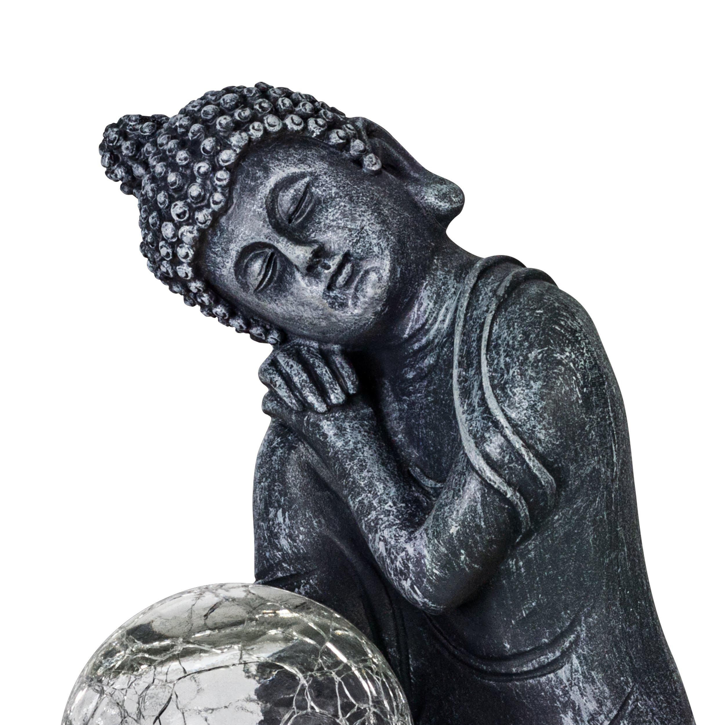 Bouddha extérieur LED Z_SOLAR gris H20cm