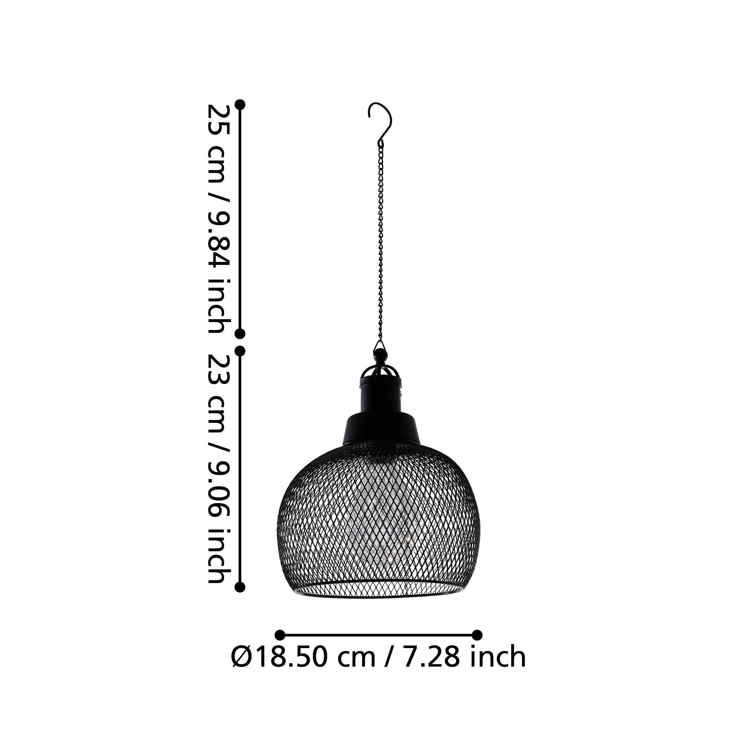 Suspension extérieure LED Z_SOLAR noir Ø18,5cm