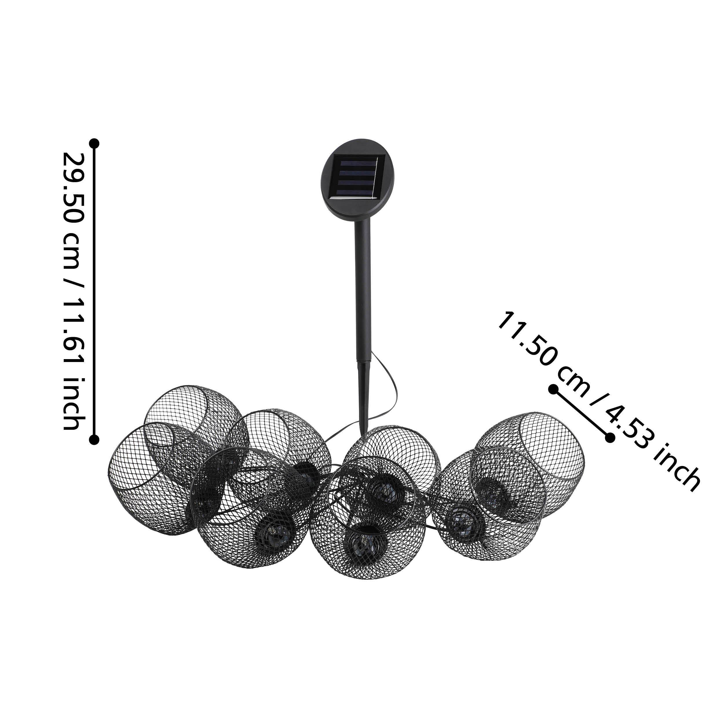 Guirlande lumineuse extérieure métal noir Z_SOLAR LED INT 8X0,06W