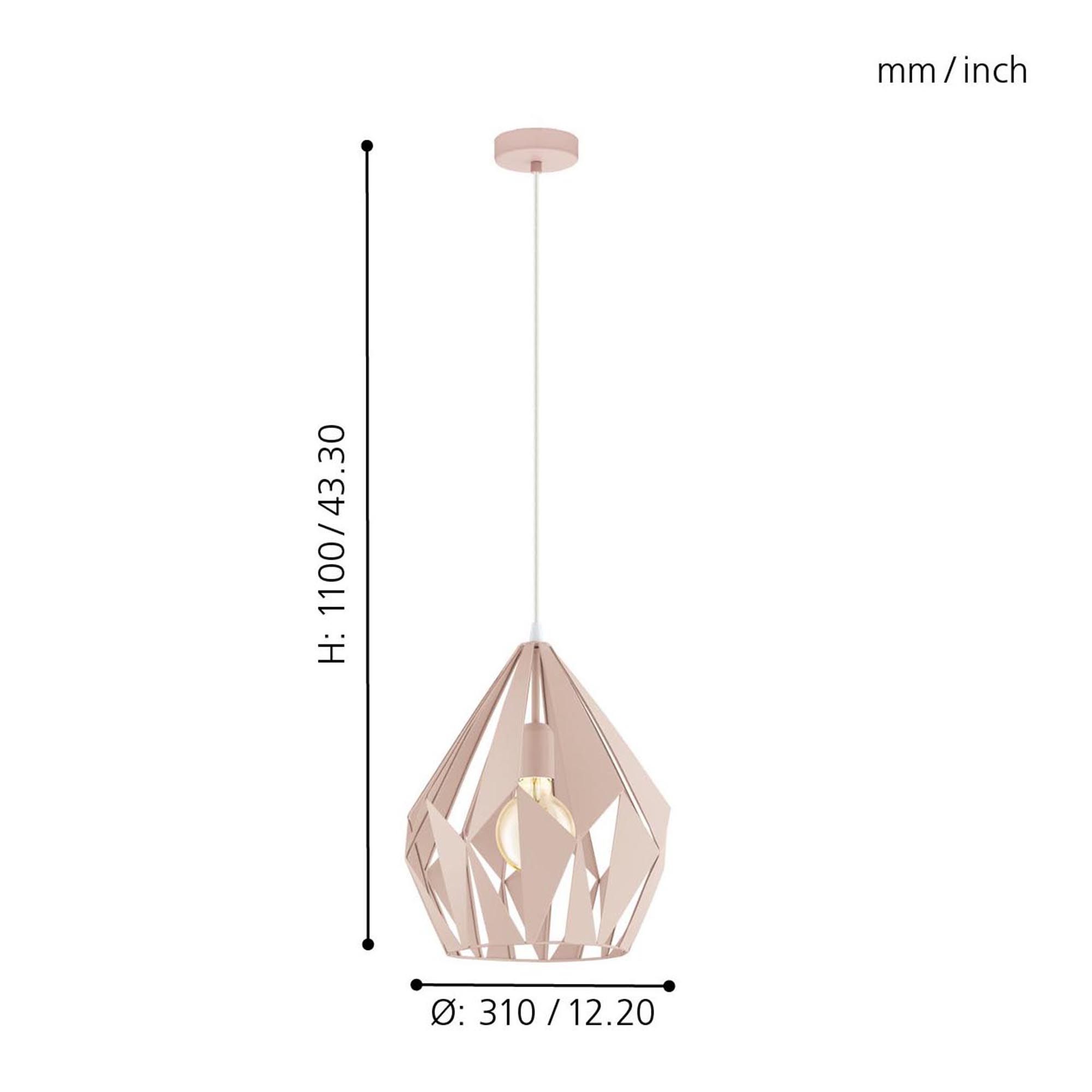Suspension CARLTON-P rose Ø31cm