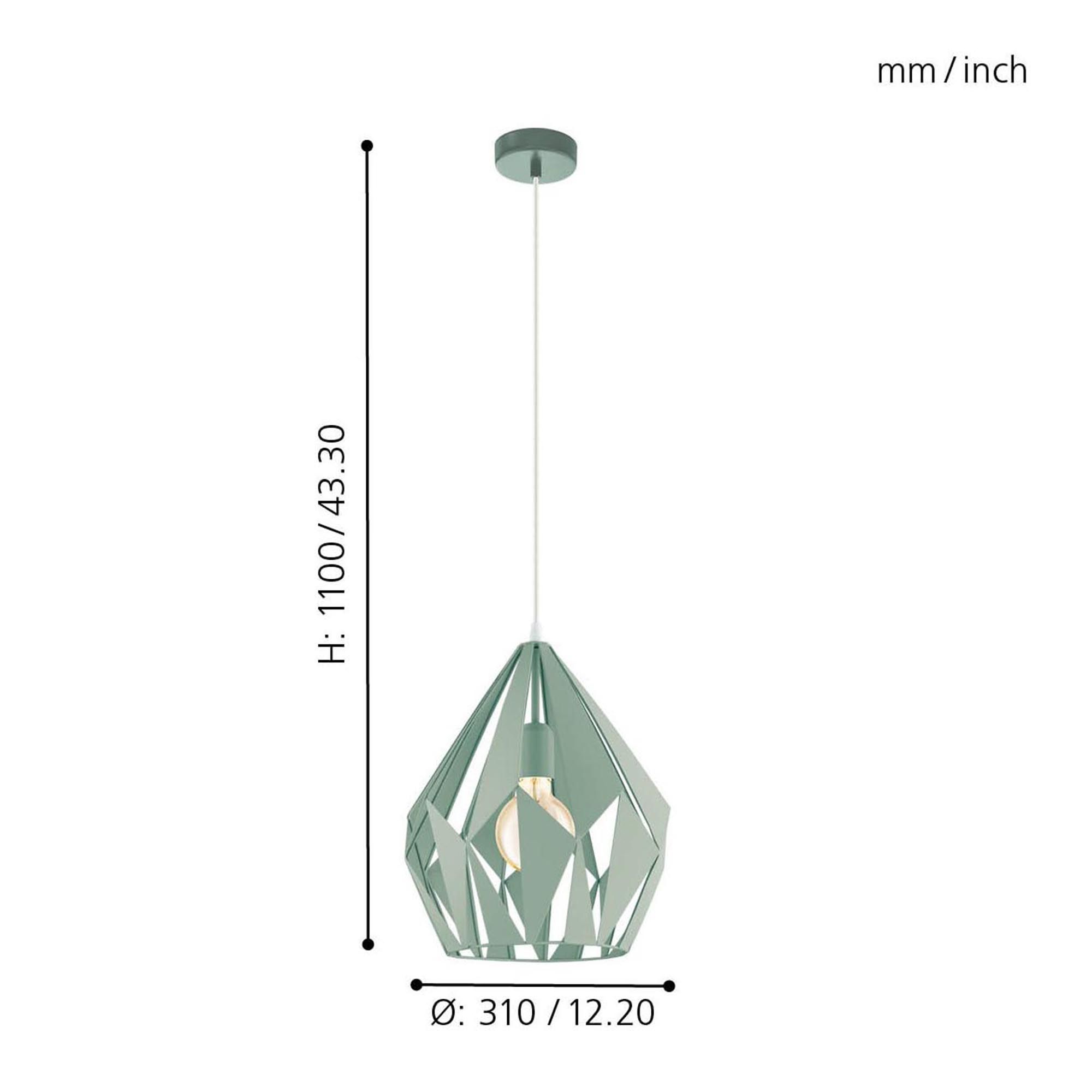 Suspension CARLTON-P vert Ø31cm
