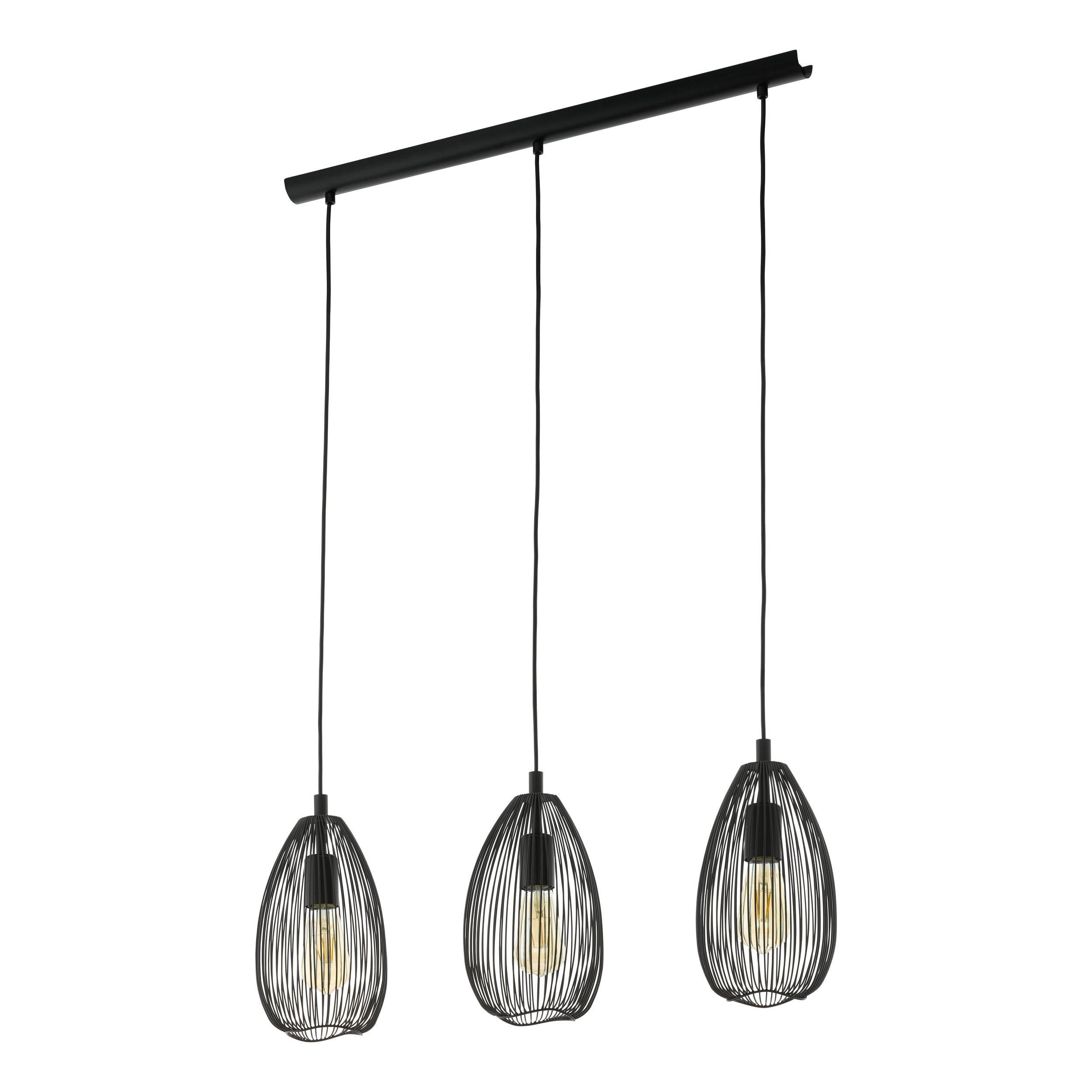 Suspension métal noir CLEVEDON E27 3X60W