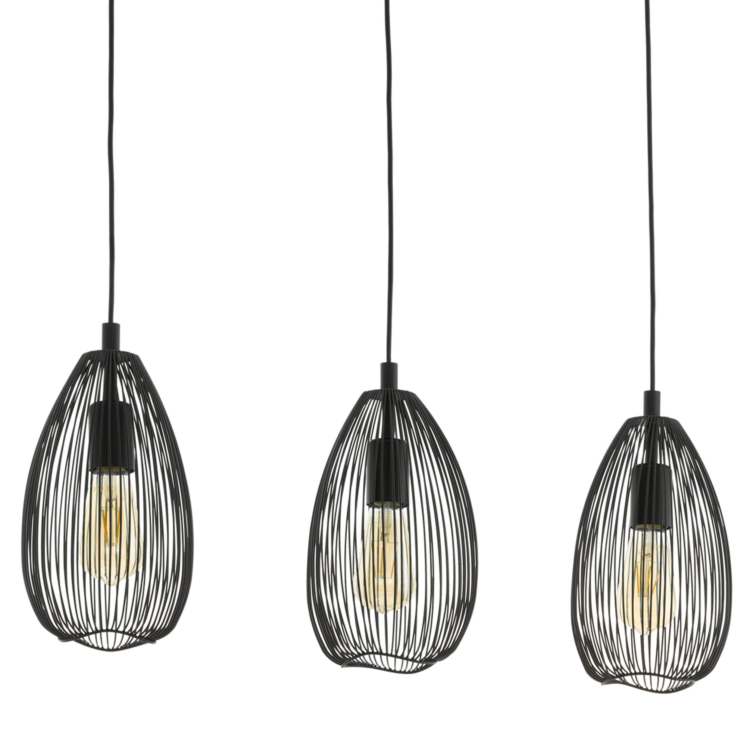 Suspension métal noir CLEVEDON E27 3X60W