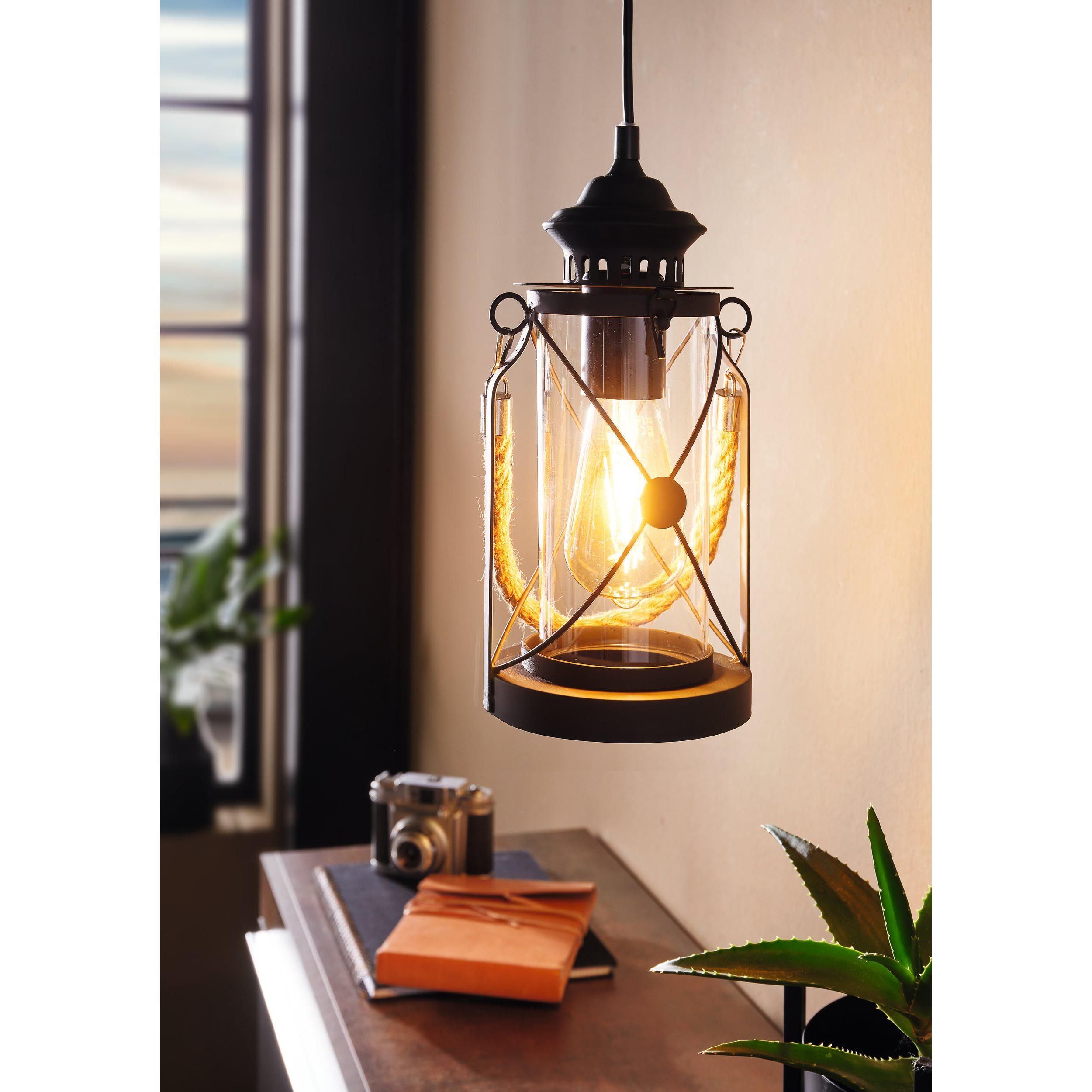 Suspension métal noir BRADFORD E27 1X60W