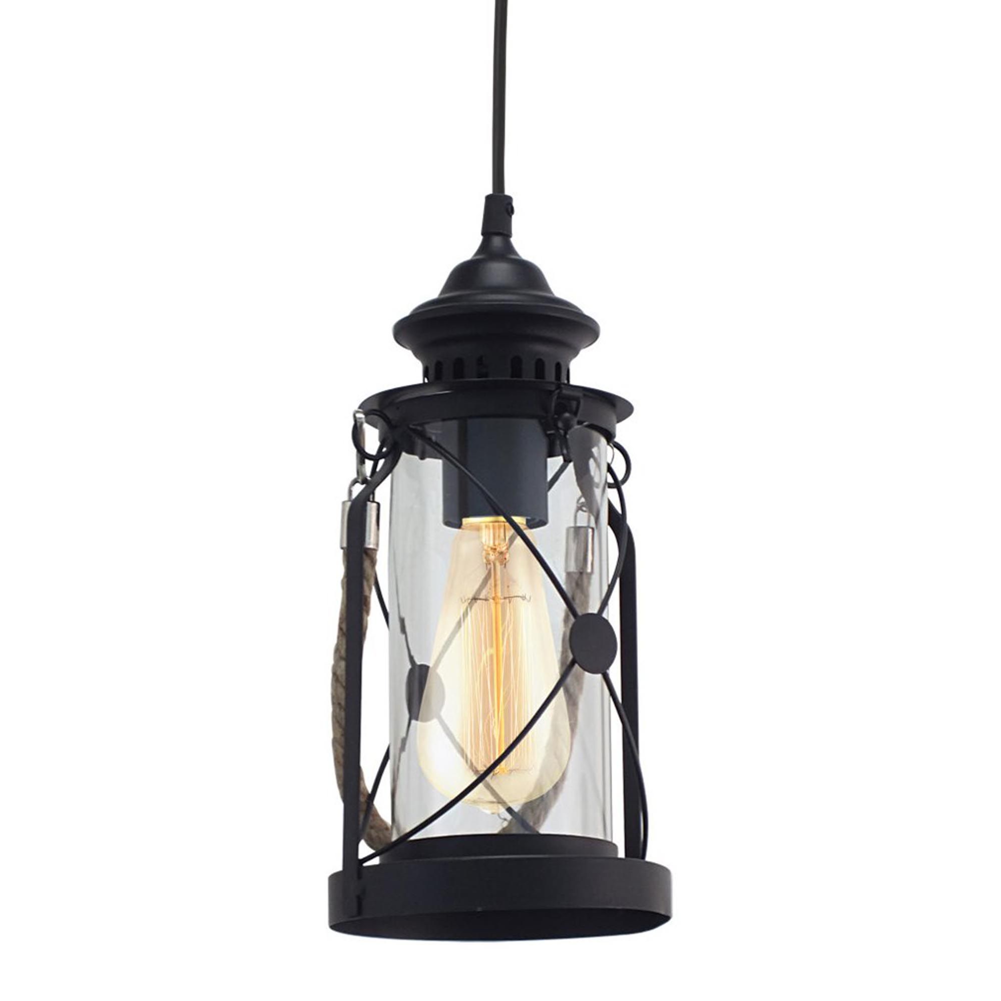 Suspension métal noir BRADFORD E27 1X60W
