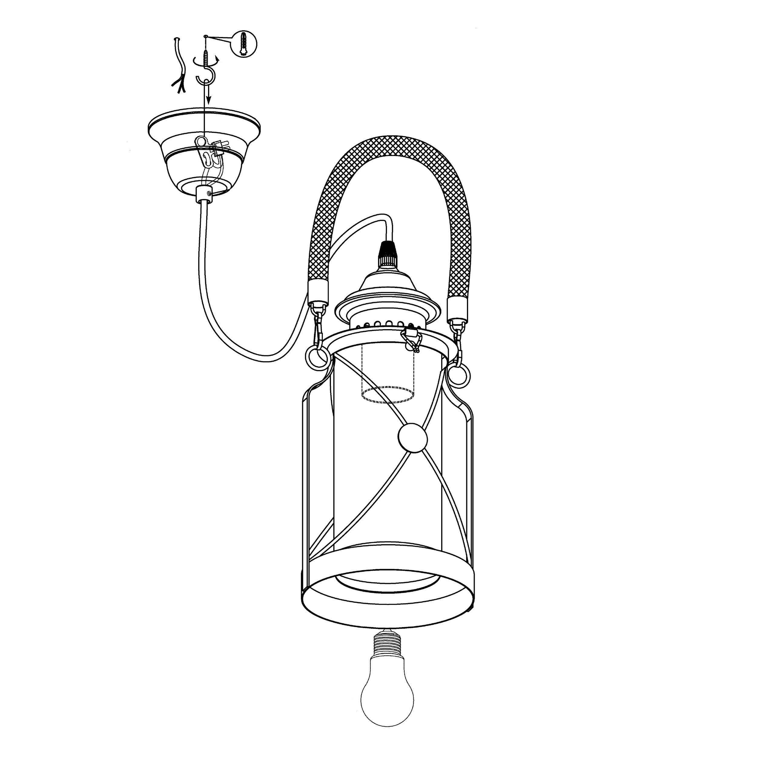 Suspension métal noir BRADFORD E27 1X60W