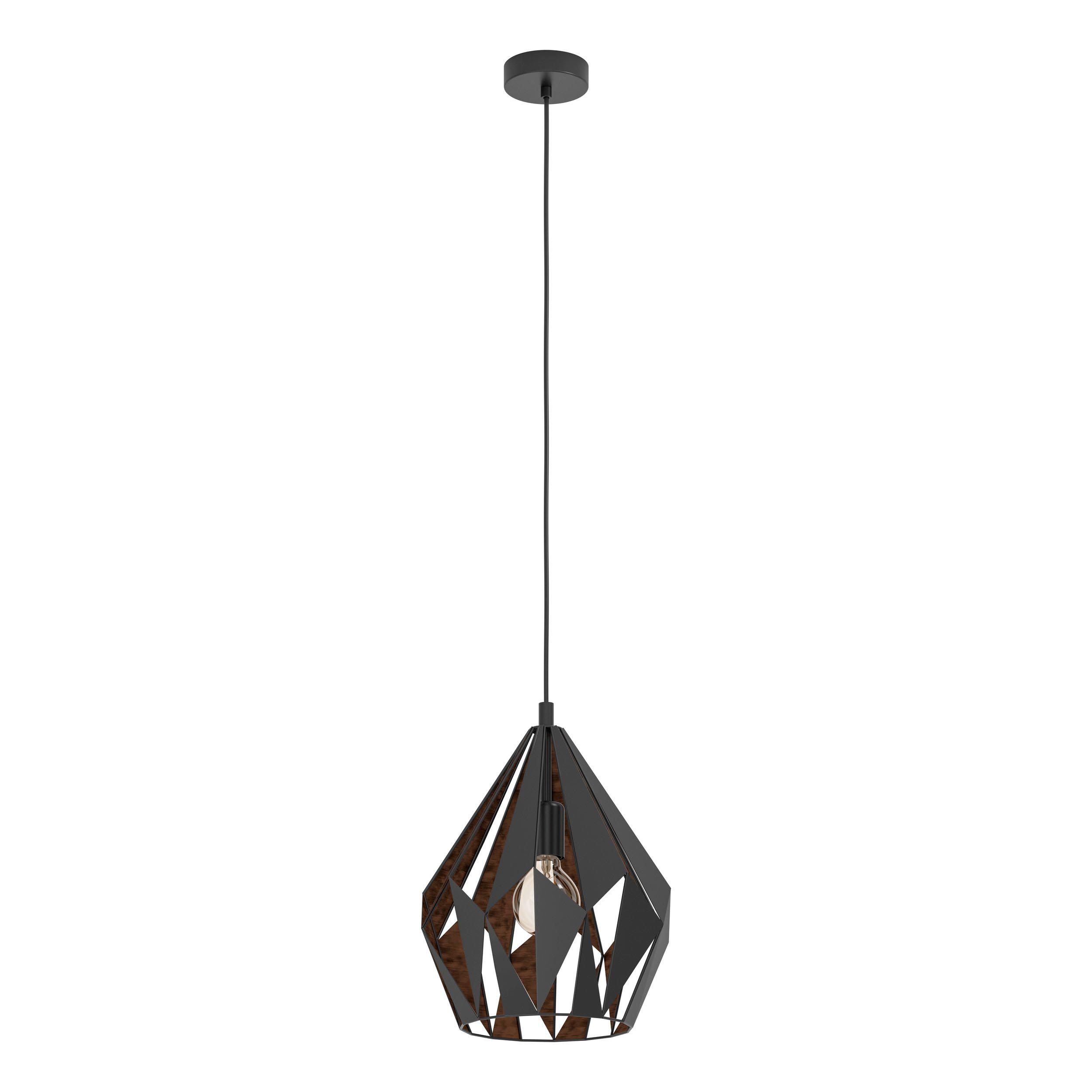 Suspension CARLTON 1 noir/cuivre Ø31cm