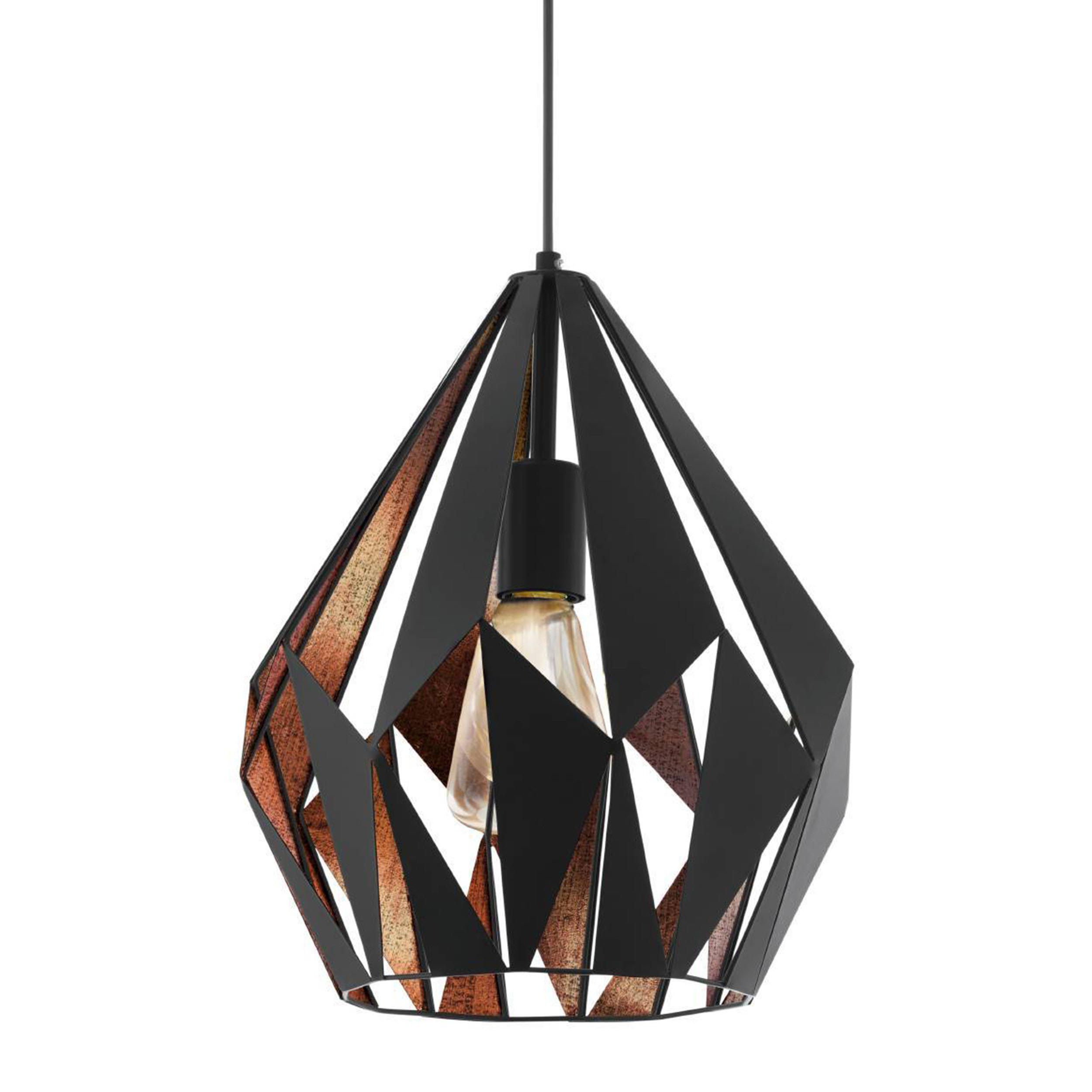 Suspension CARLTON 1 noir/cuivre Ø31cm