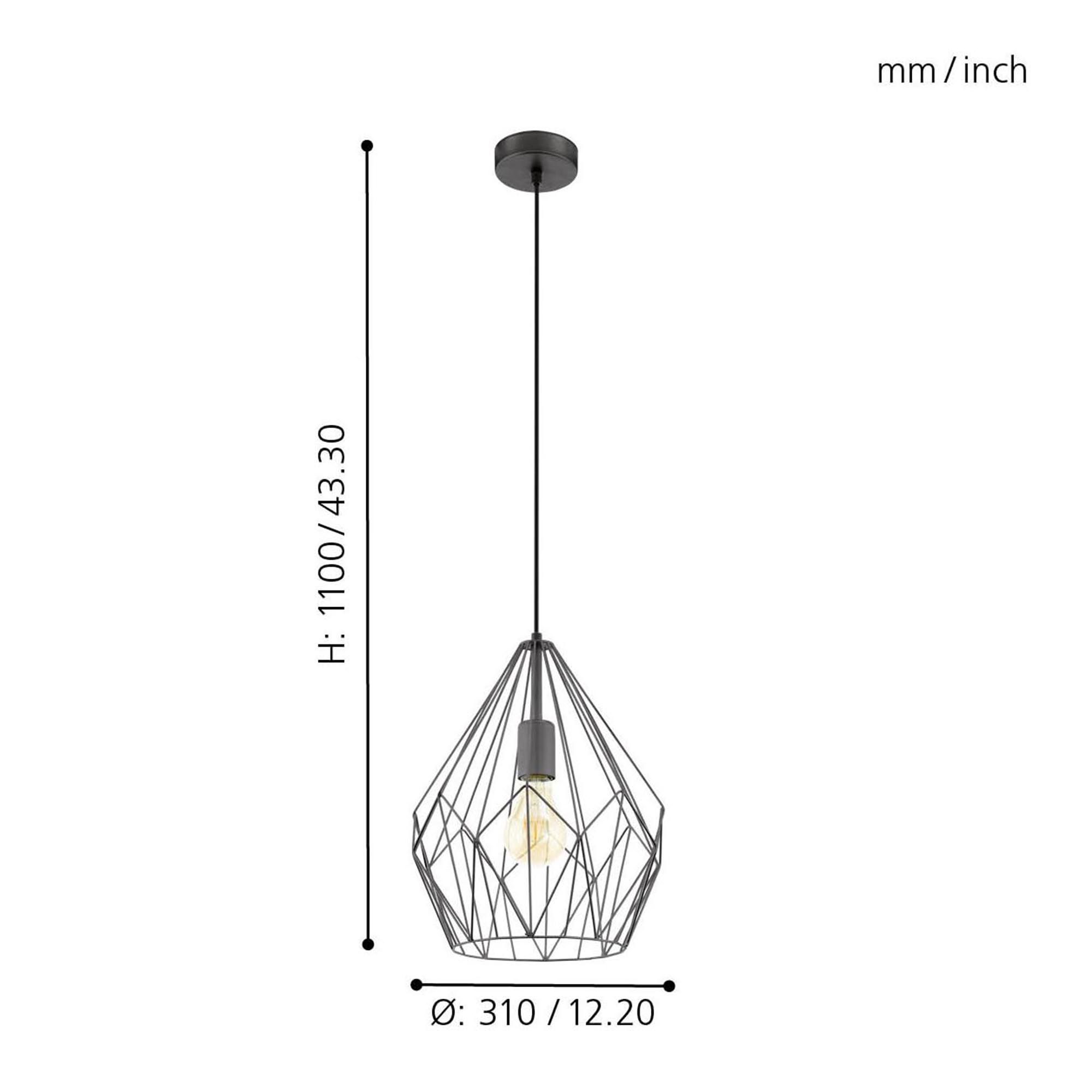 Suspension CARLTON métal noir CARLTON Ø31cm