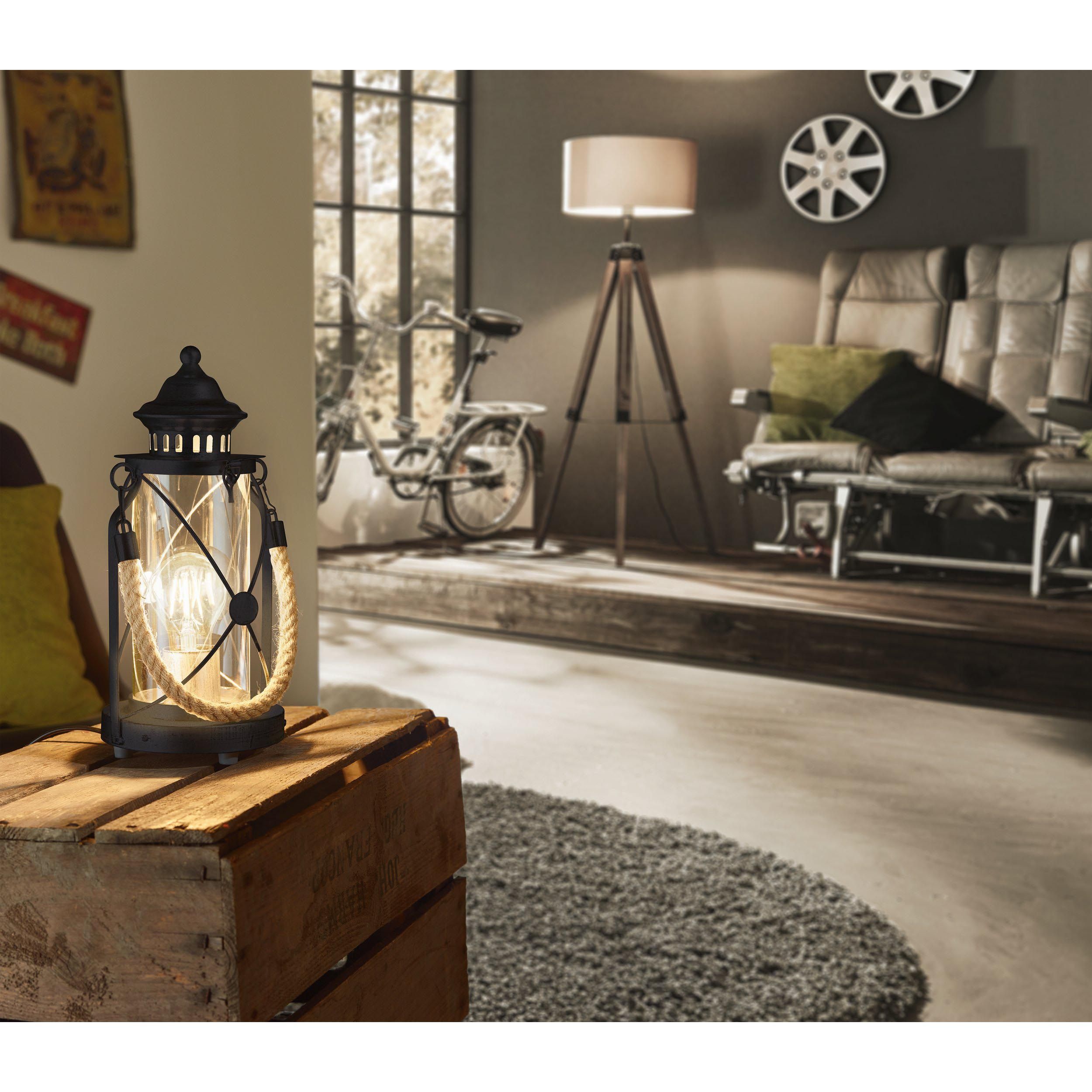 Lampe de table métal noir BRADFORD E27 1X60W