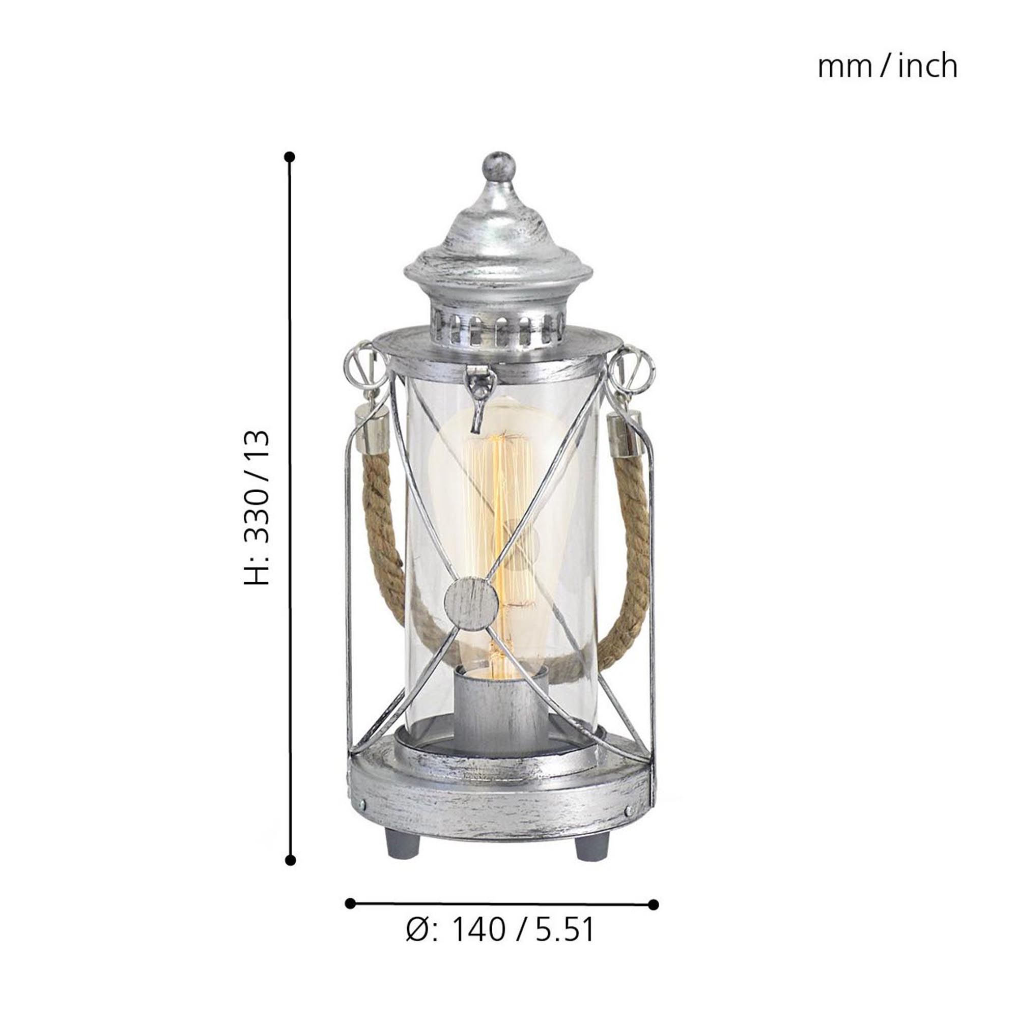 Lampe BRADFORD gris H33cm