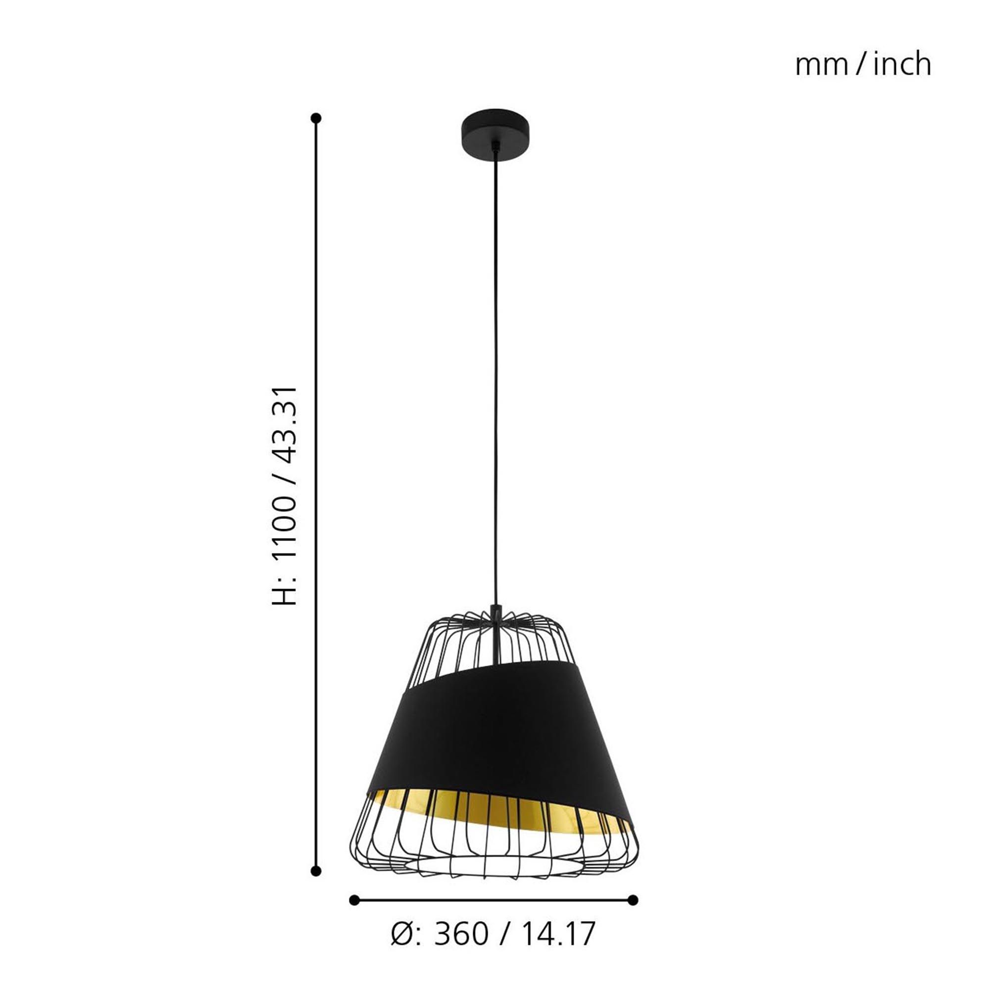 Suspension AUSTELL noir Ø36cm