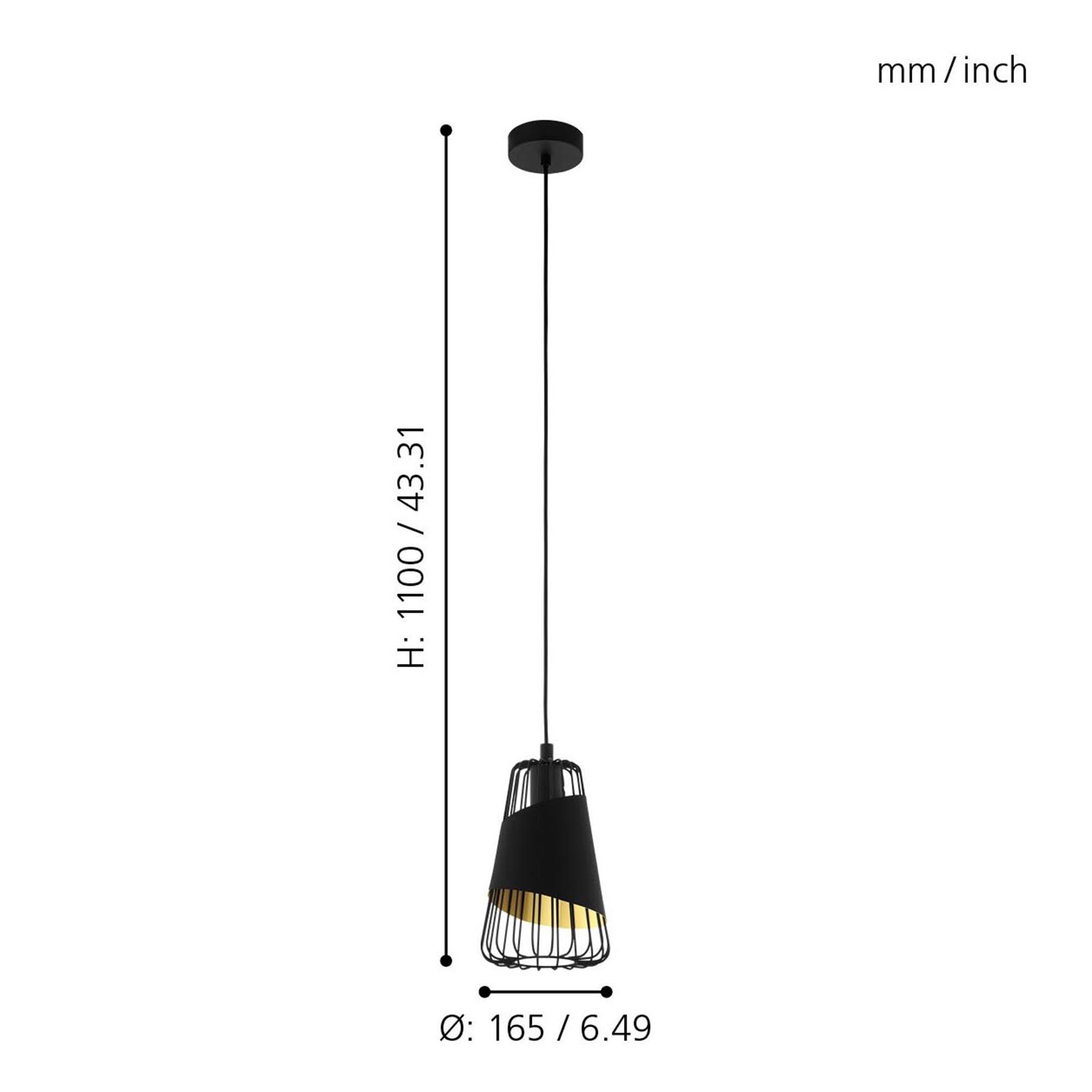Suspension AUSTELL noir Ø16,5cm