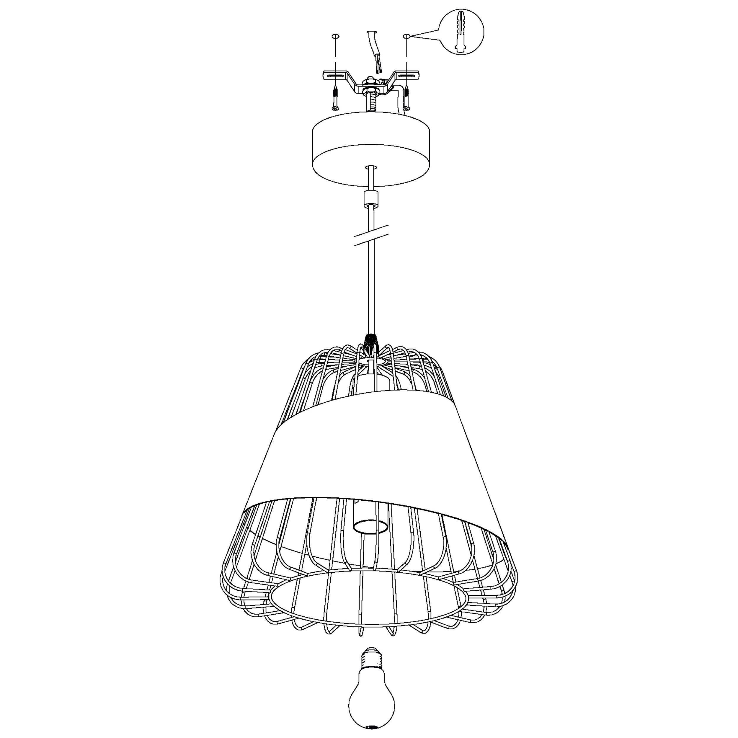Suspension AUSTELL noir Ø16,5cm