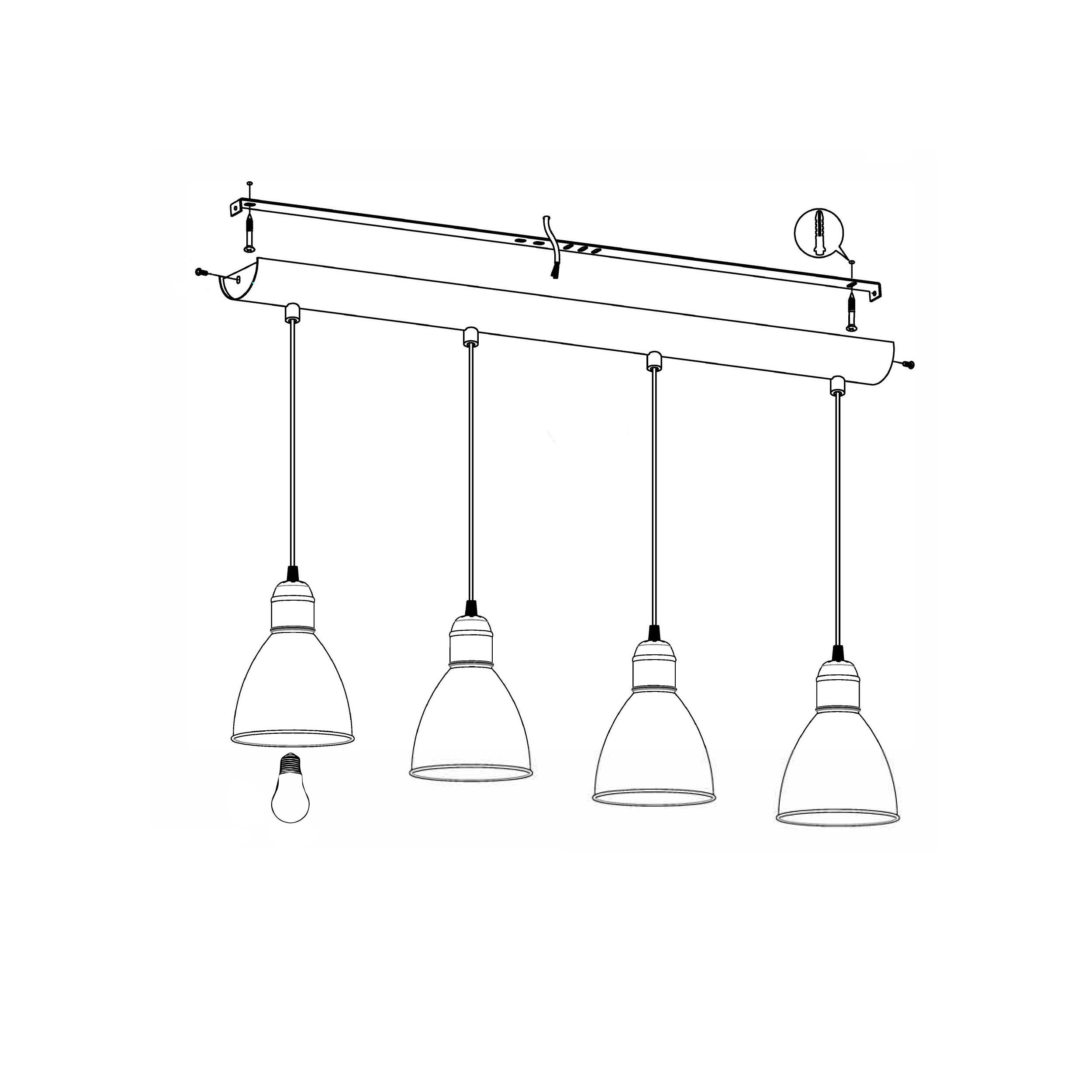 Suspension PRIDDY noir L97,5cm