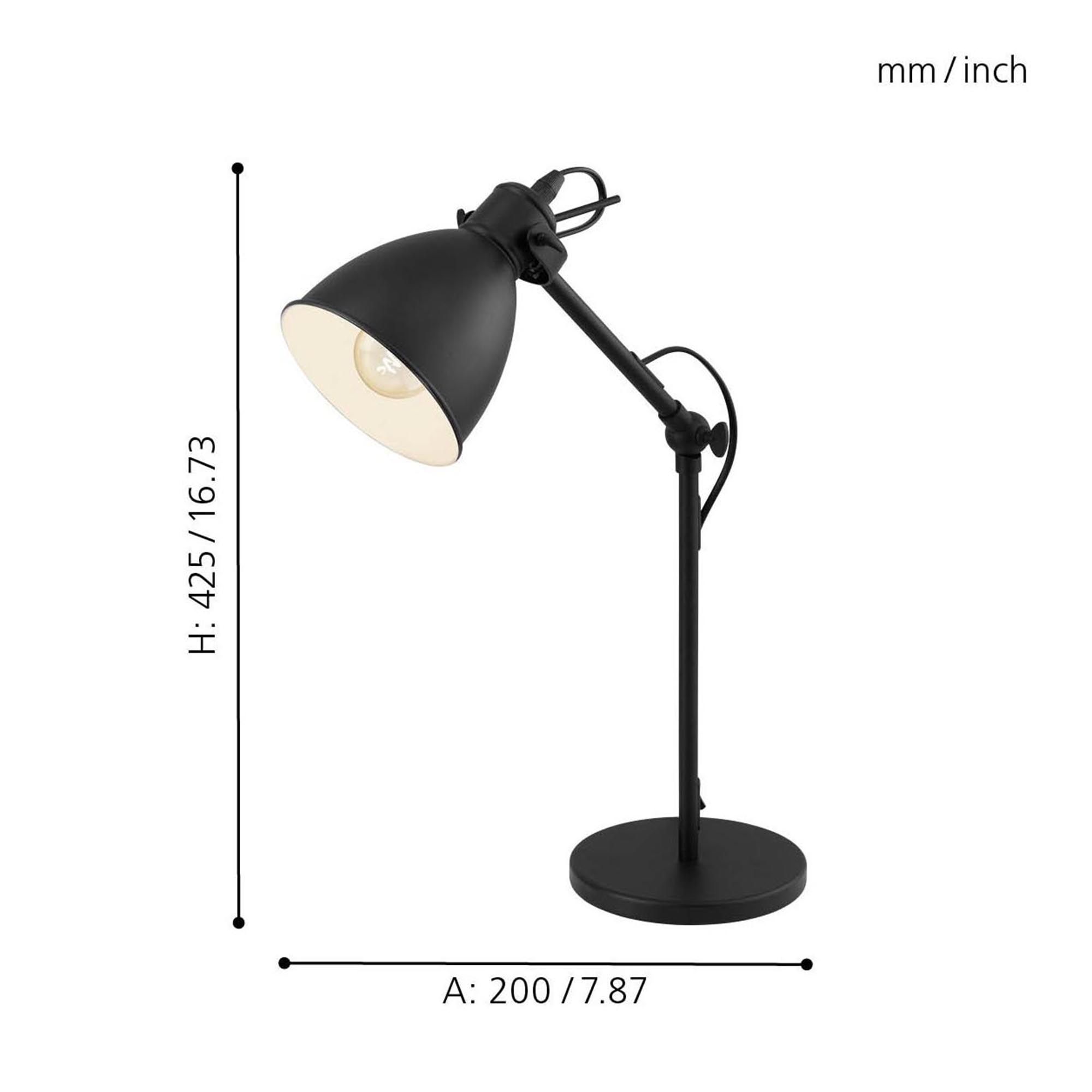 Lampe de bureau PRIDDY noir H42,5cm
