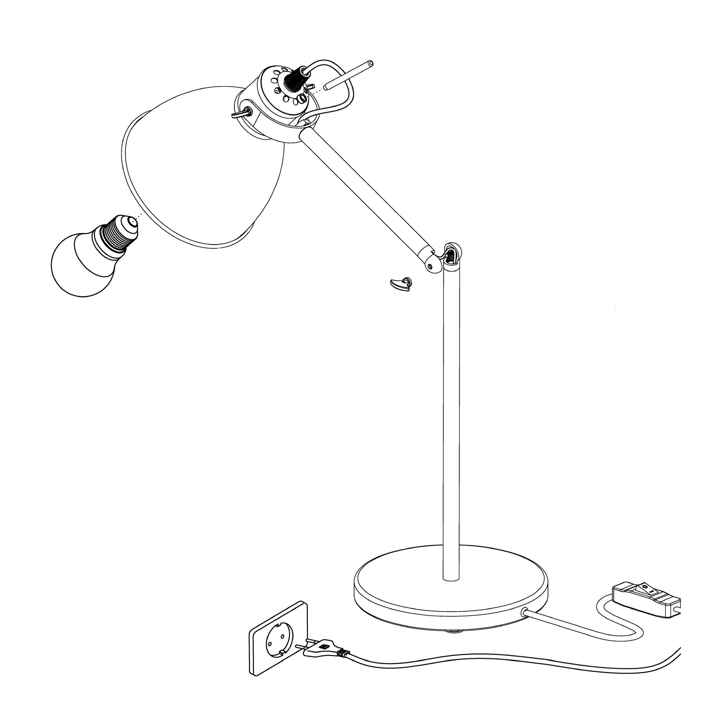 Lampe de bureau PRIDDY noir H42,5cm