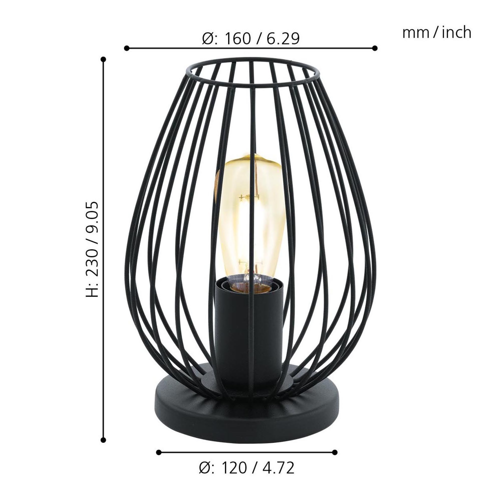Lampe NEWTOWN noir H23cm