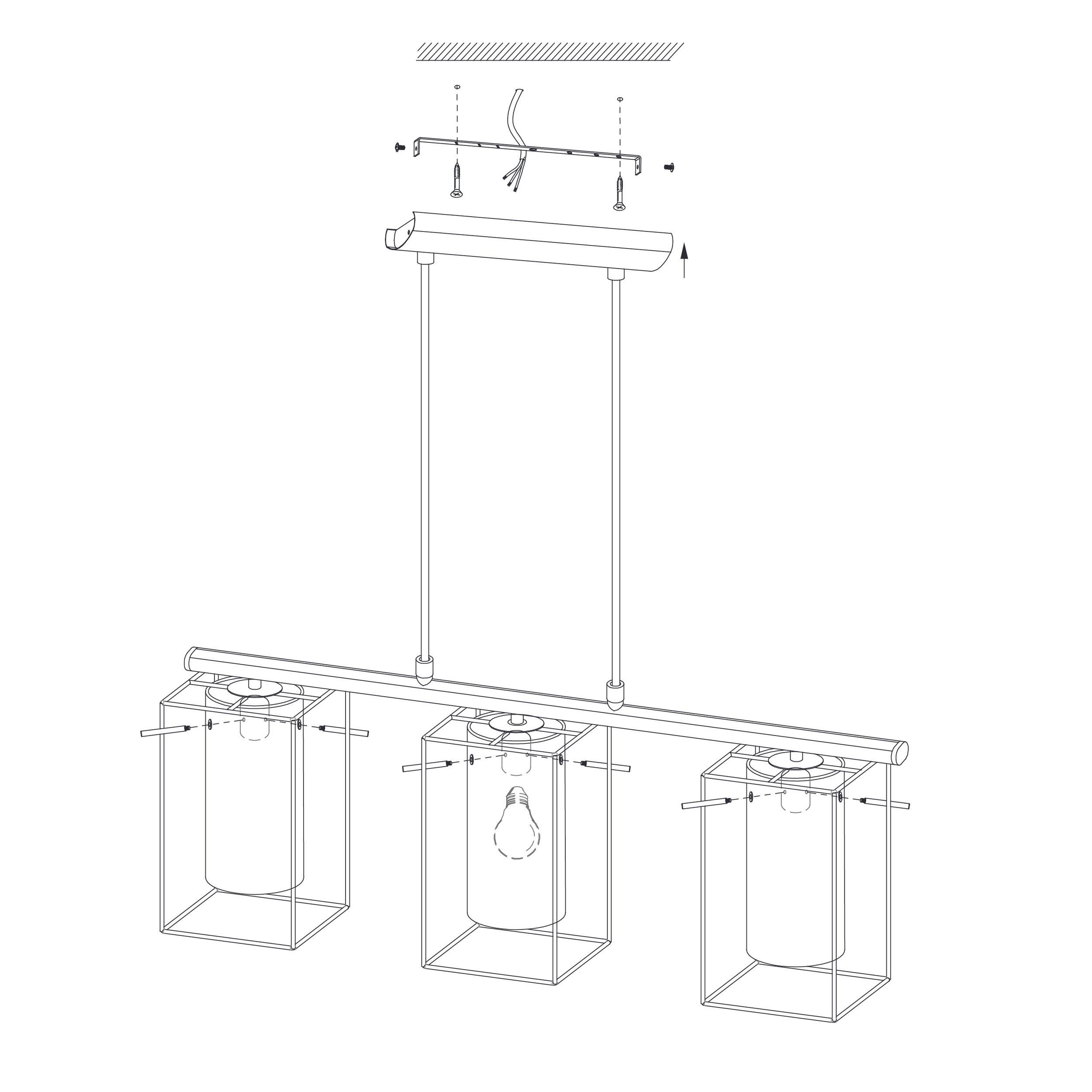 Suspension LONCINO verre fumé L74,5cm