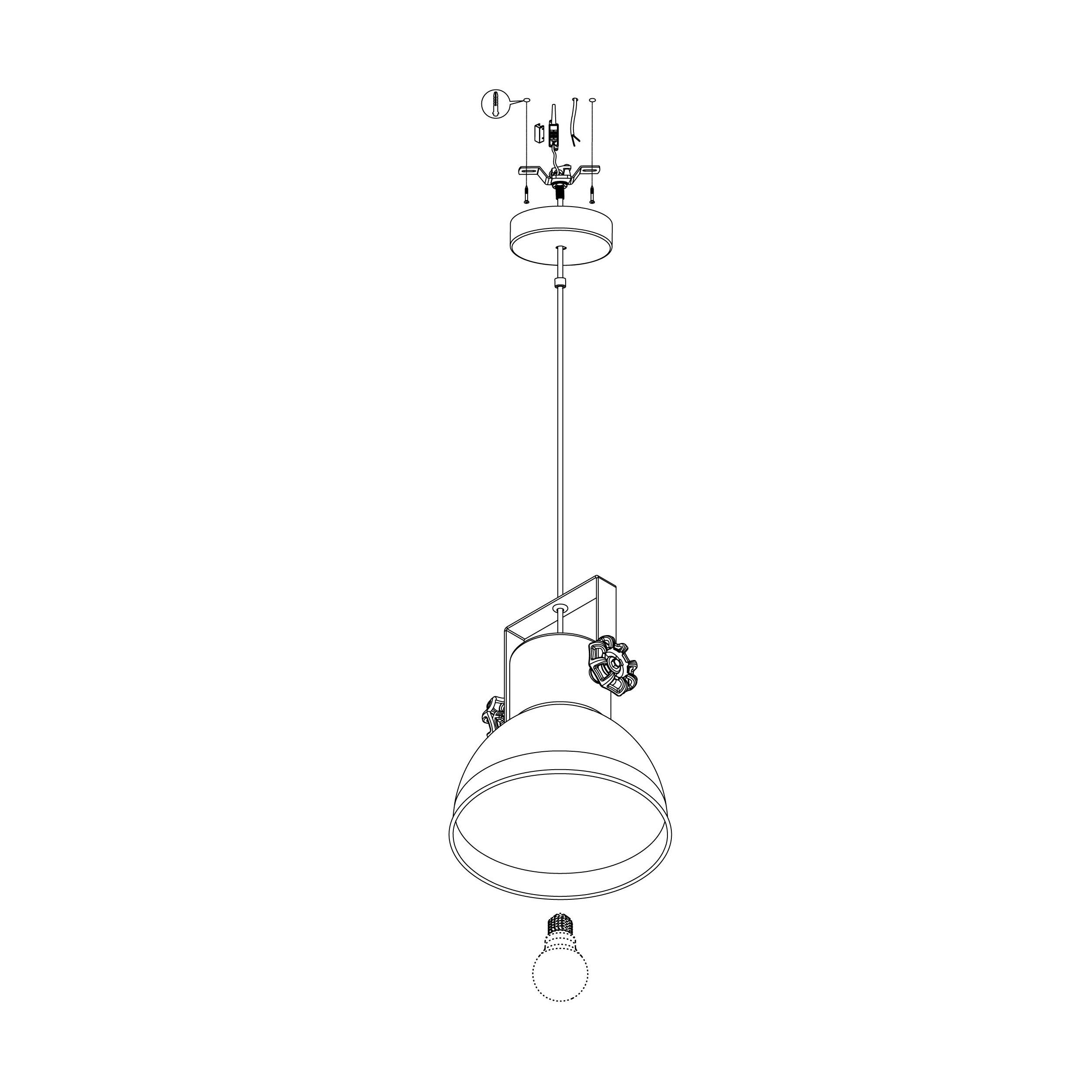 Suspension BARNSTAPLE gris Ø17,5cm