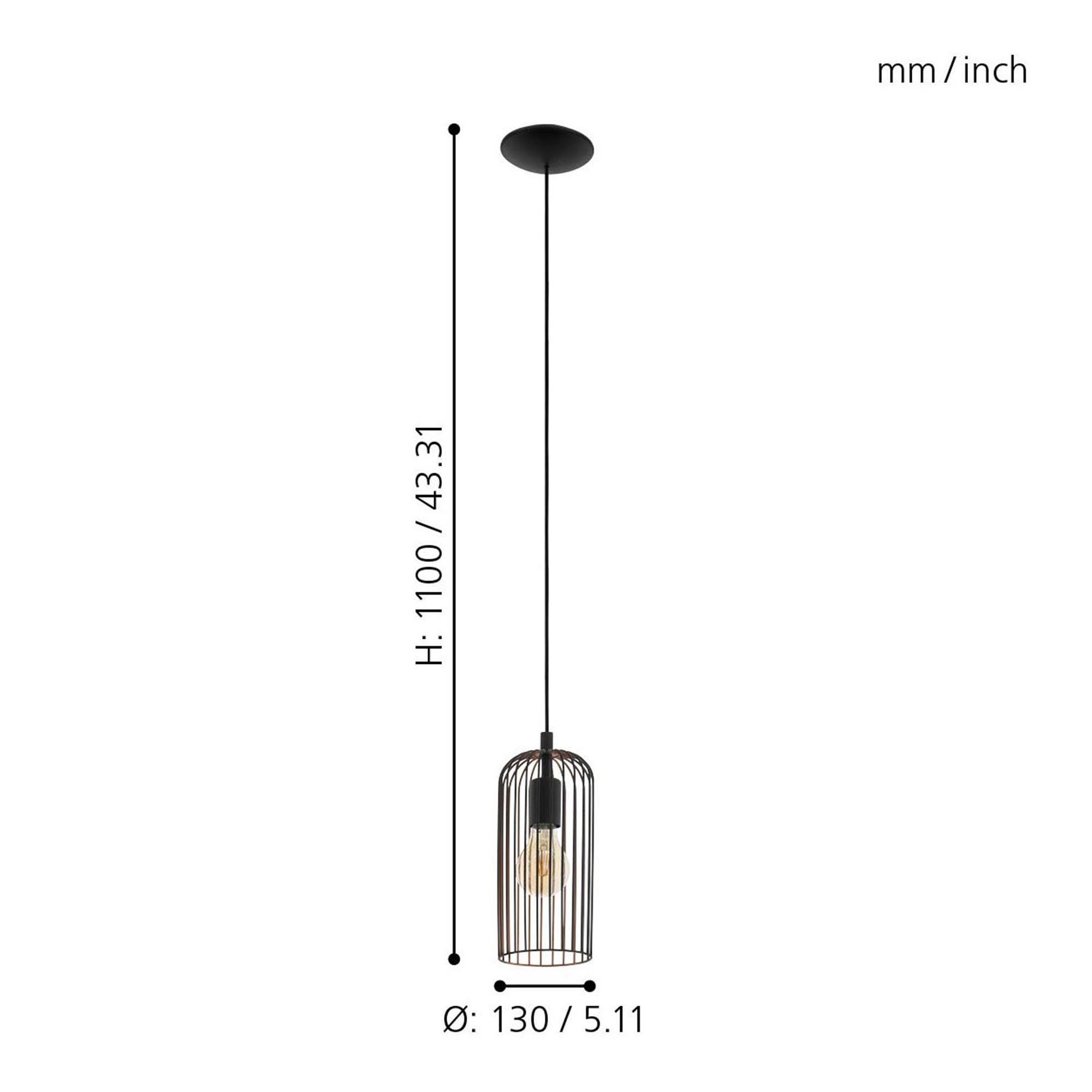 Suspension ROCCAMENA noir Ø13cm