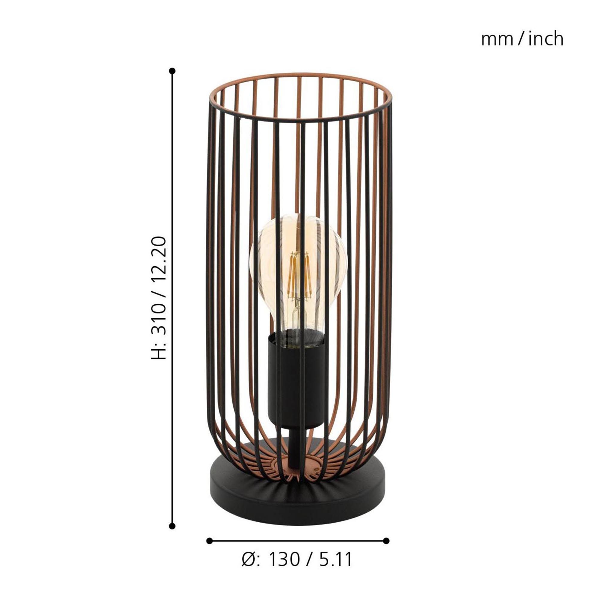 Lampe ROCCAMENA noir H31cm