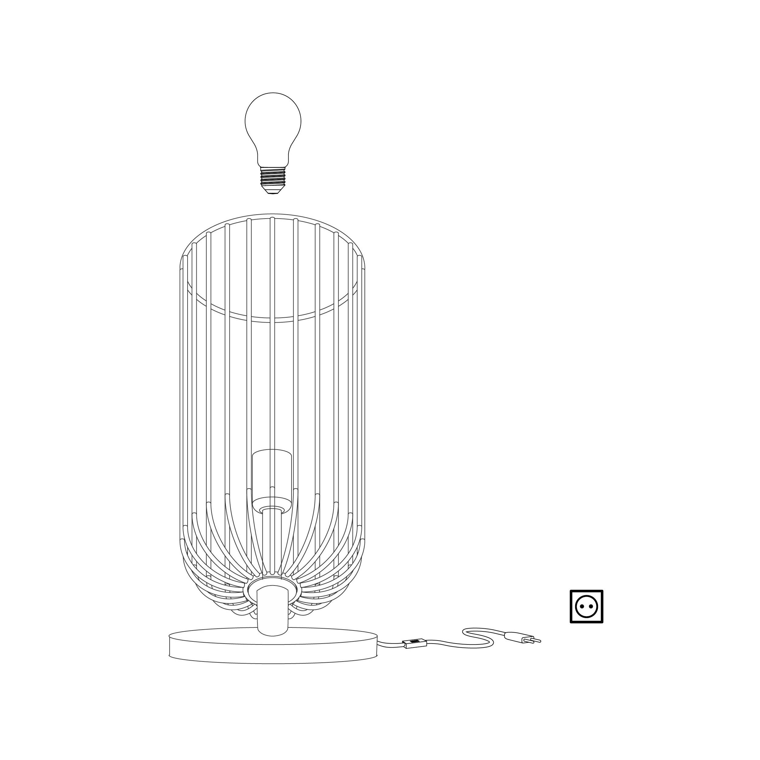 Lampe ROCCAMENA noir H31cm