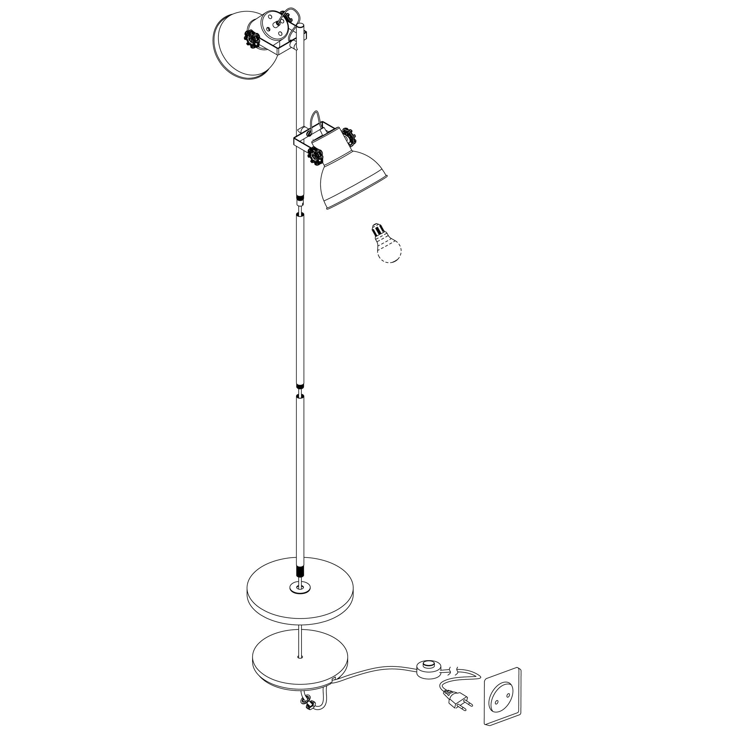 Lampadaire BARNSTAPPLE gris H158cm