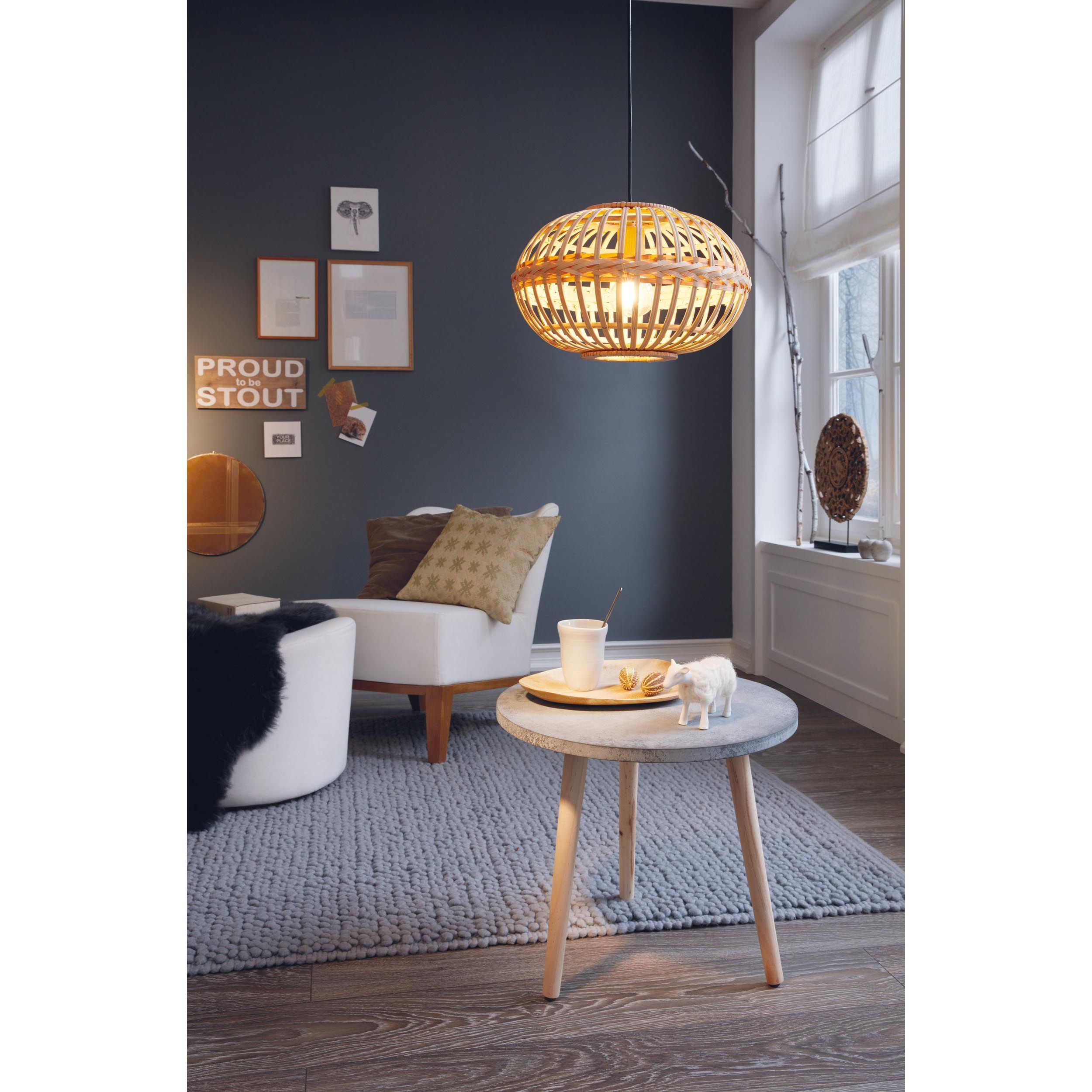 Suspension AMSFIELD naturel bois Ø38cm
