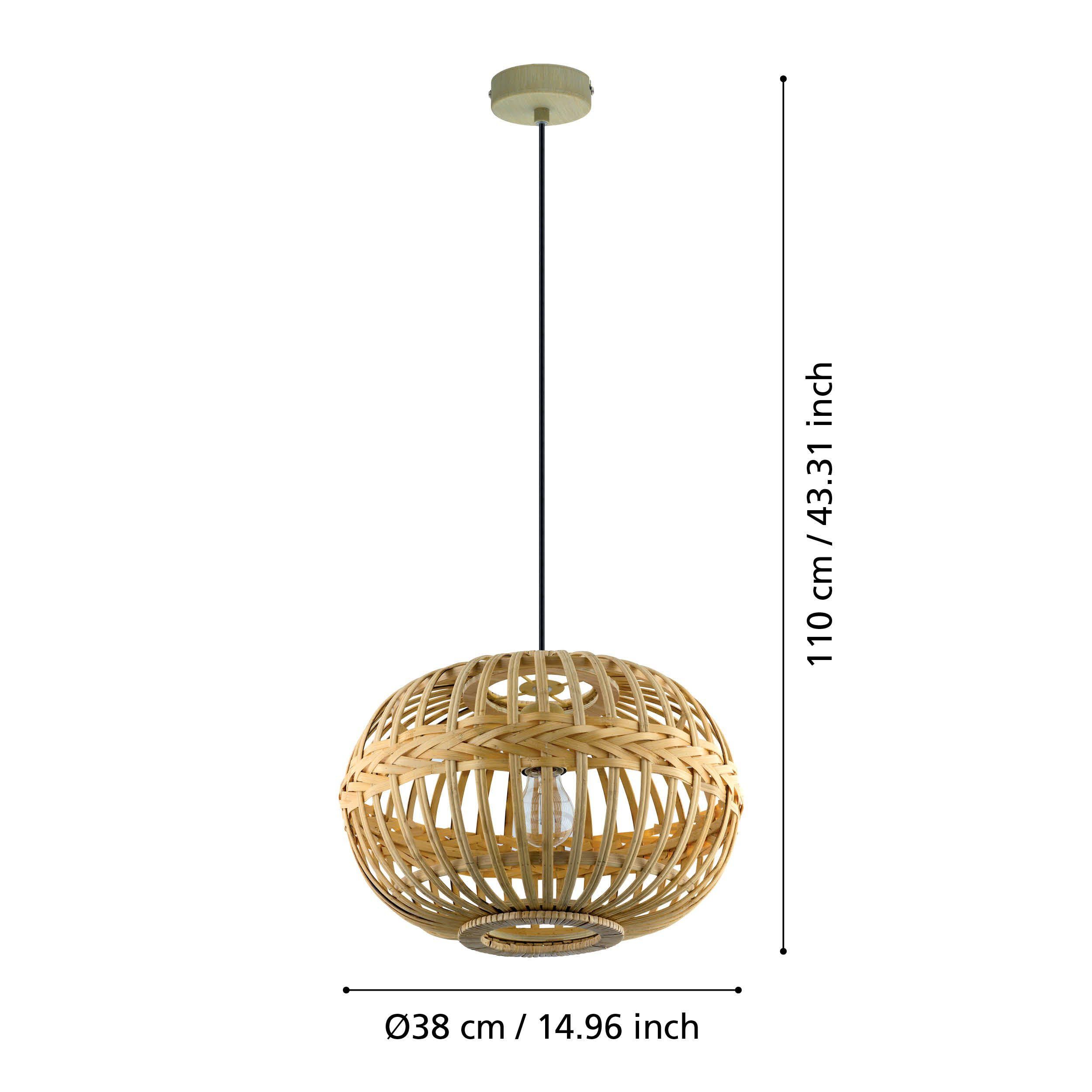 Suspension AMSFIELD naturel bois Ø38cm