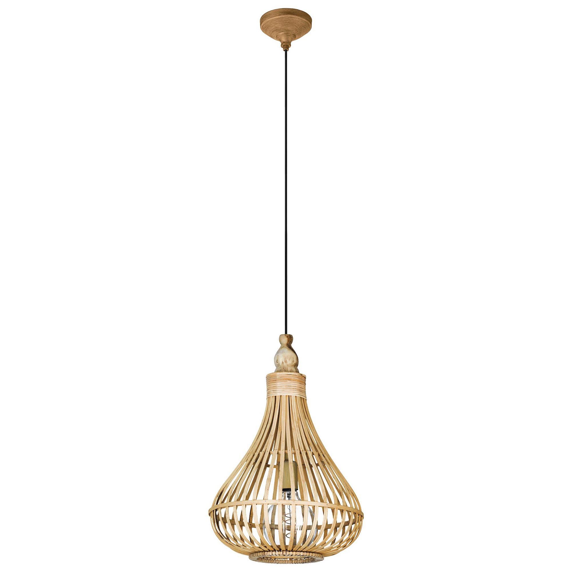 Suspension AMSFIELD naturel bois Ø35cm