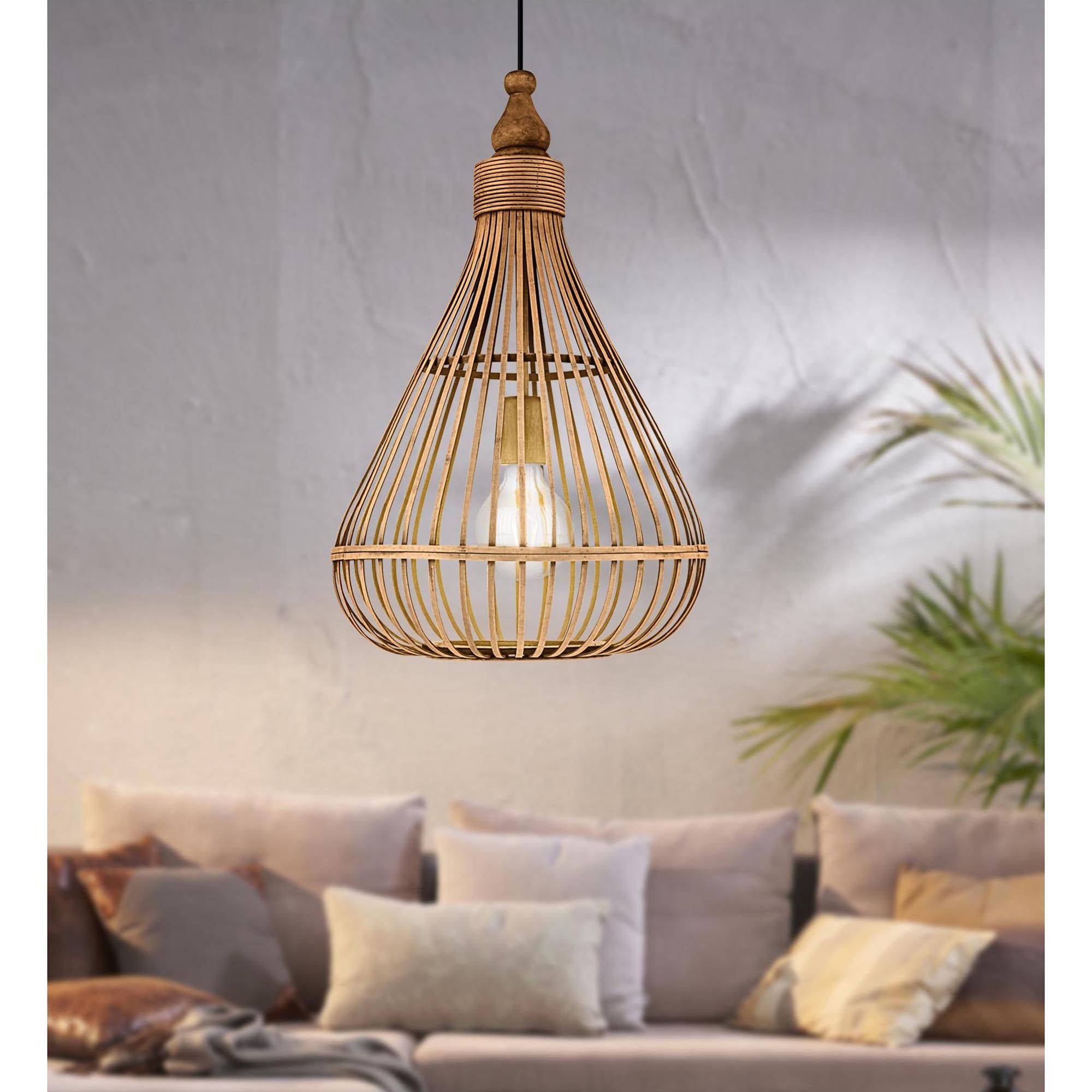 Suspension AMSFIELD naturel bois Ø35cm