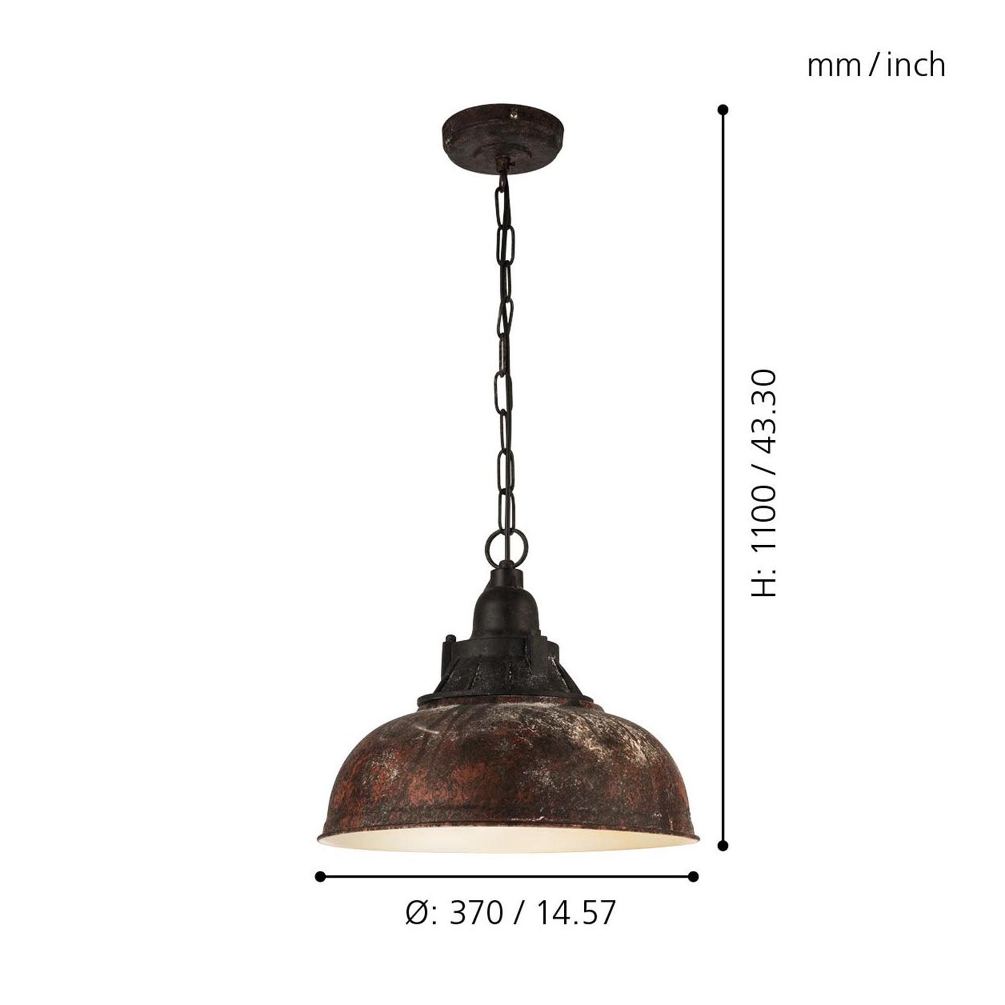 Suspension GRANTHAM 1 marron Ø37cm