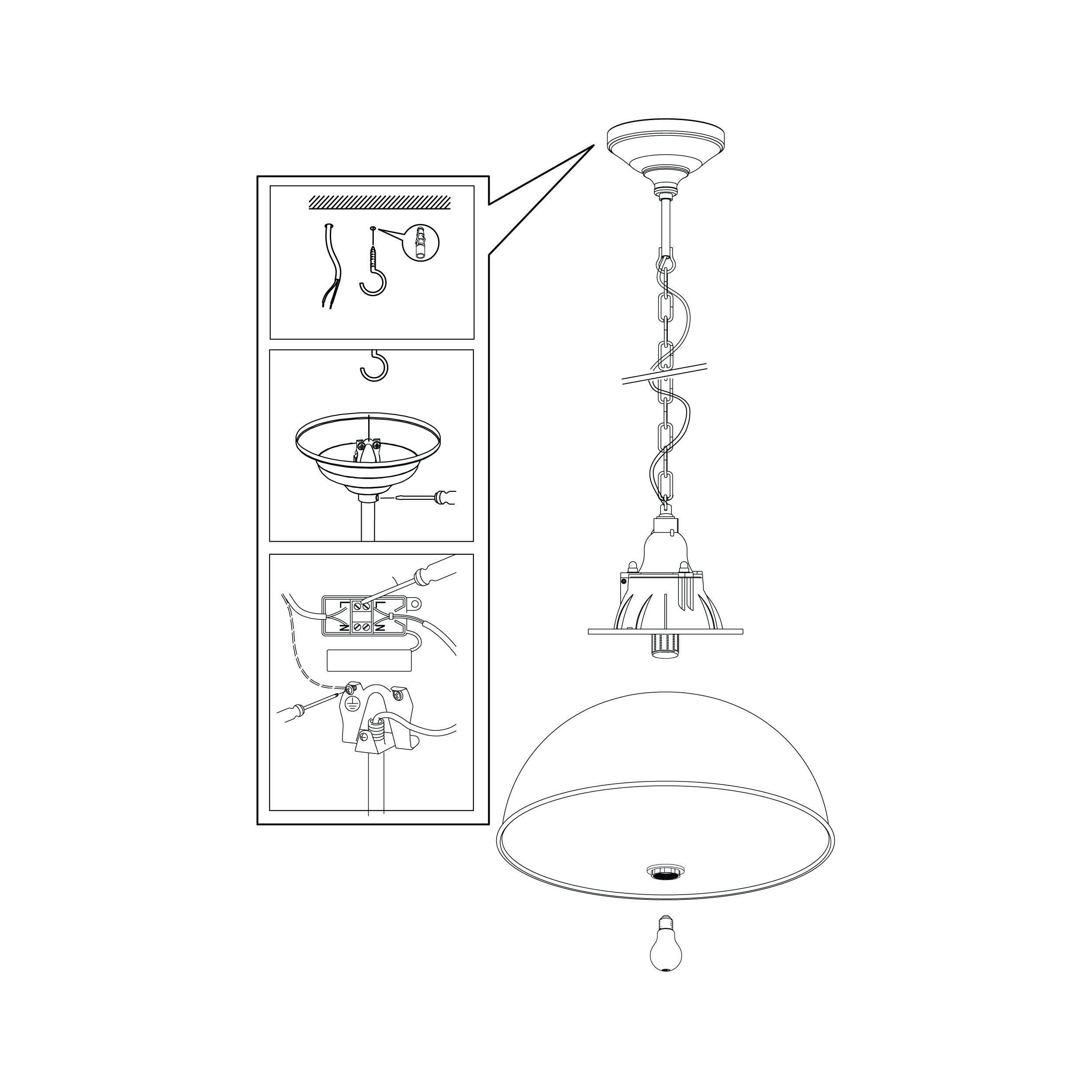 Suspension GRANTHAM 1 marron Ø37cm