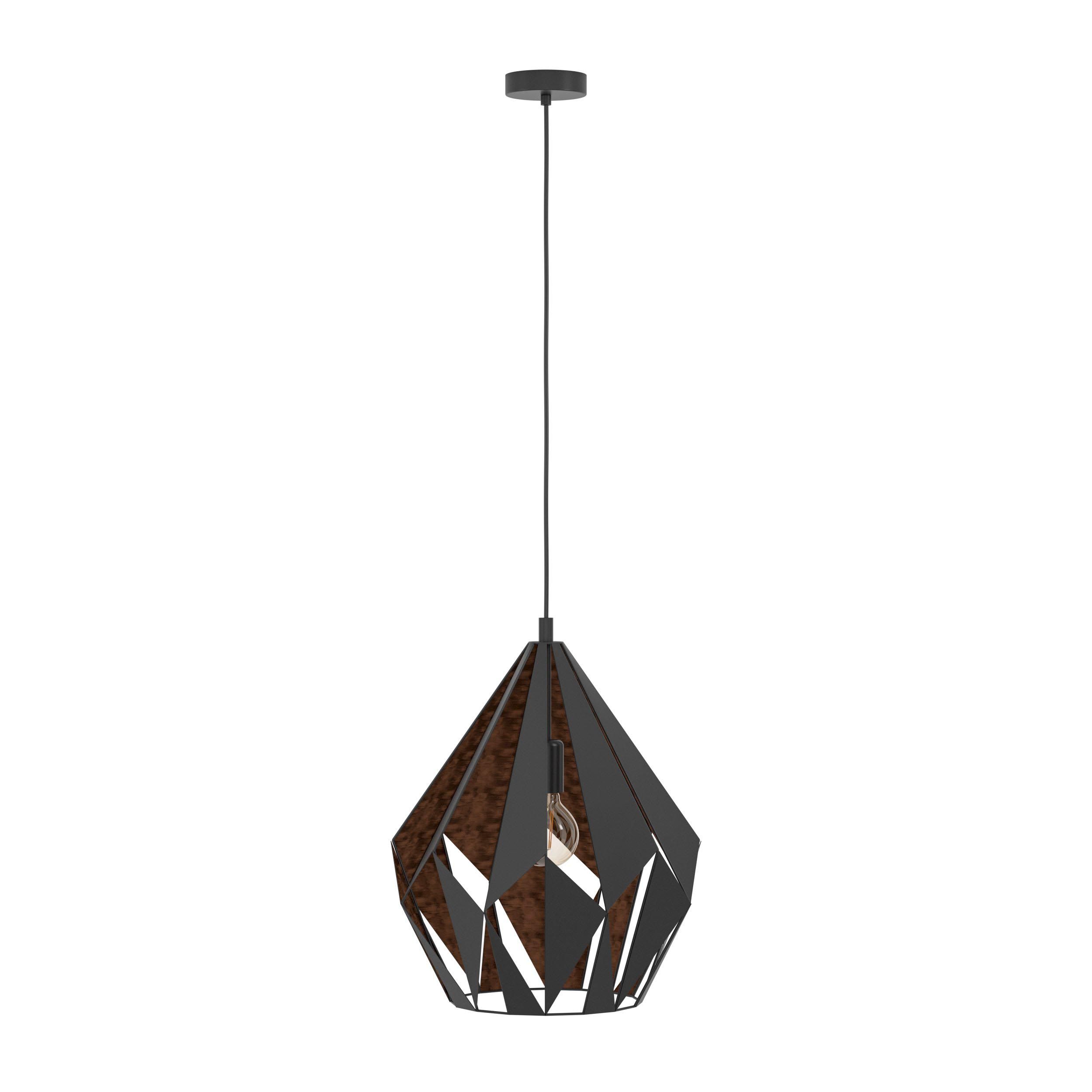 Suspension CARLTON 1 noir/cuivre Ø33,5cm