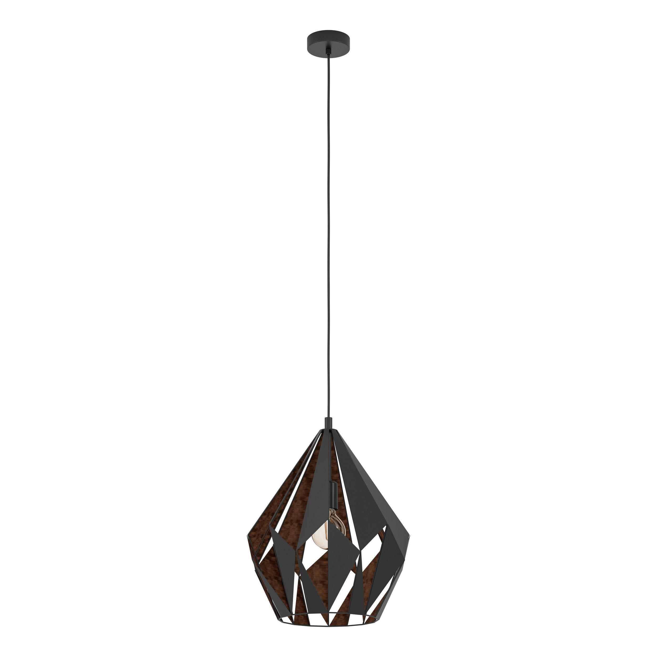 Suspension CARLTON 1 noir/cuivre Ø33,5cm