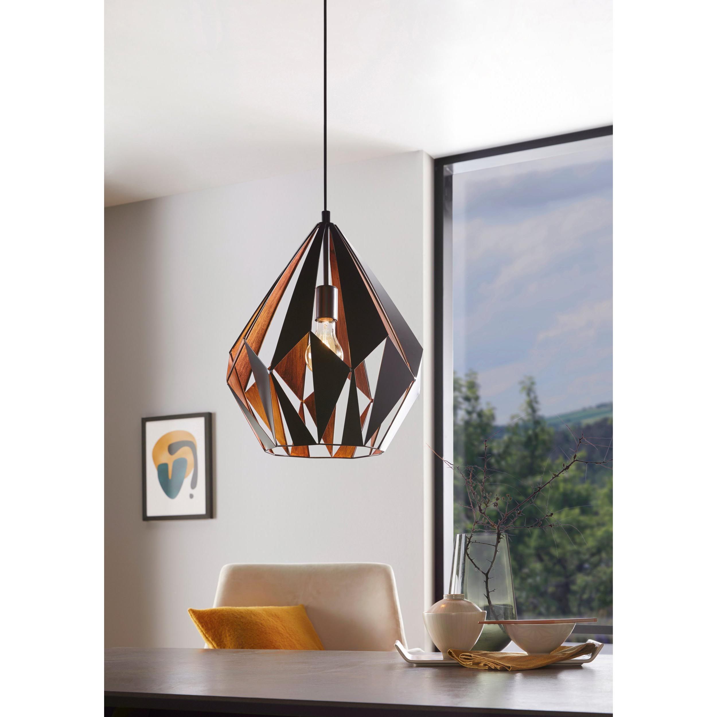 Suspension CARLTON 1 noir/cuivre Ø33,5cm