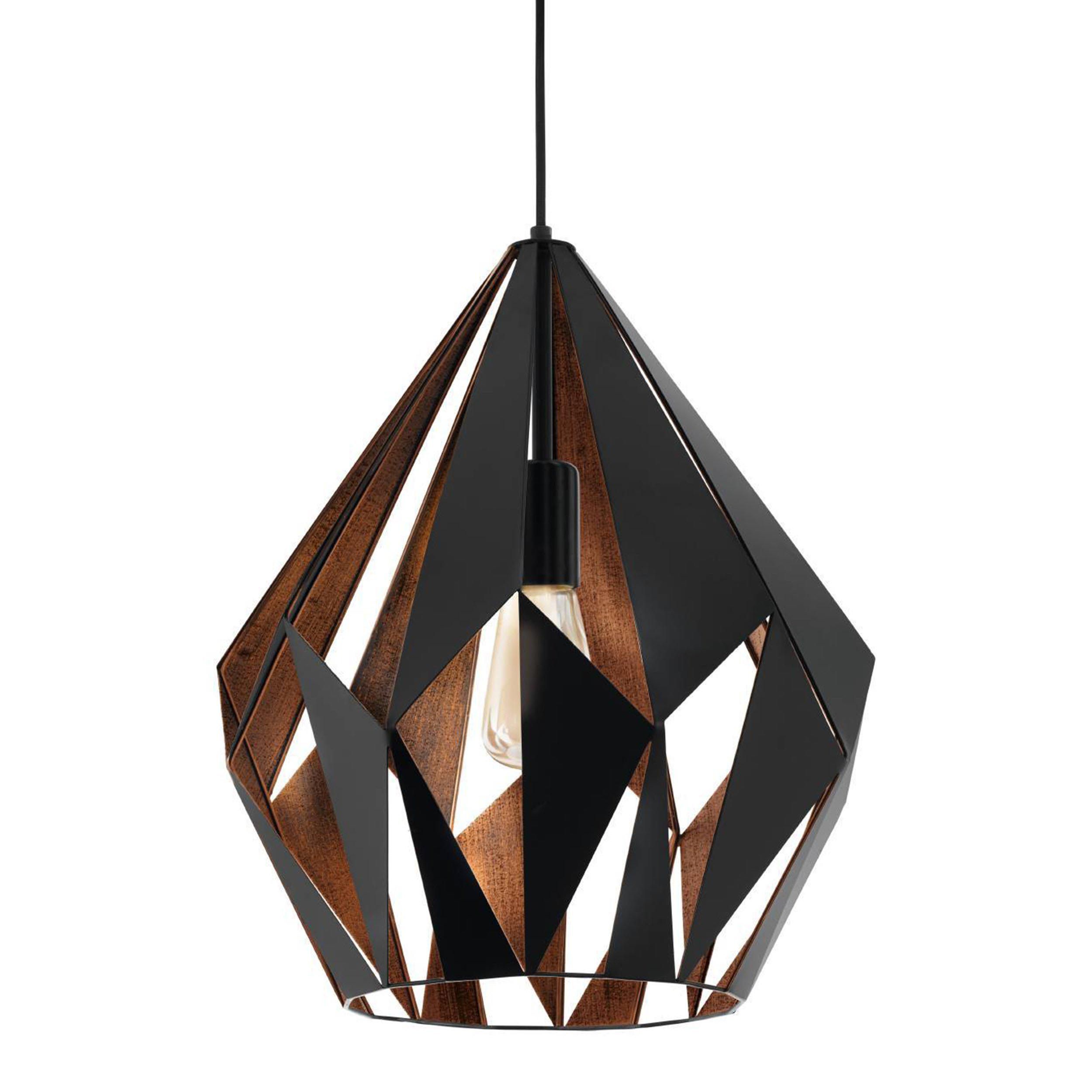Suspension CARLTON 1 noir/cuivre Ø33,5cm
